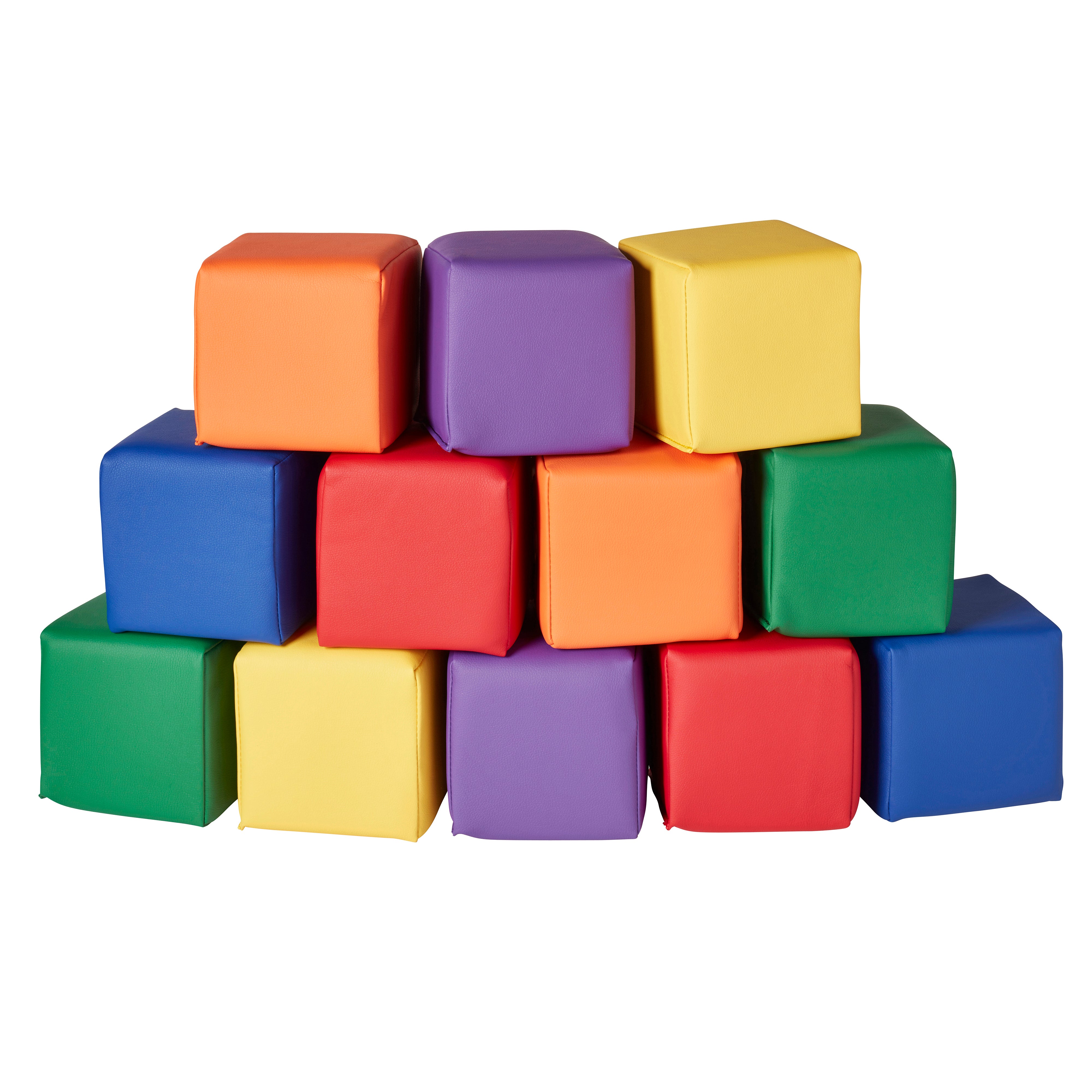 Patchwork Toddler Building Blocks Foam Cubes 12 Piece