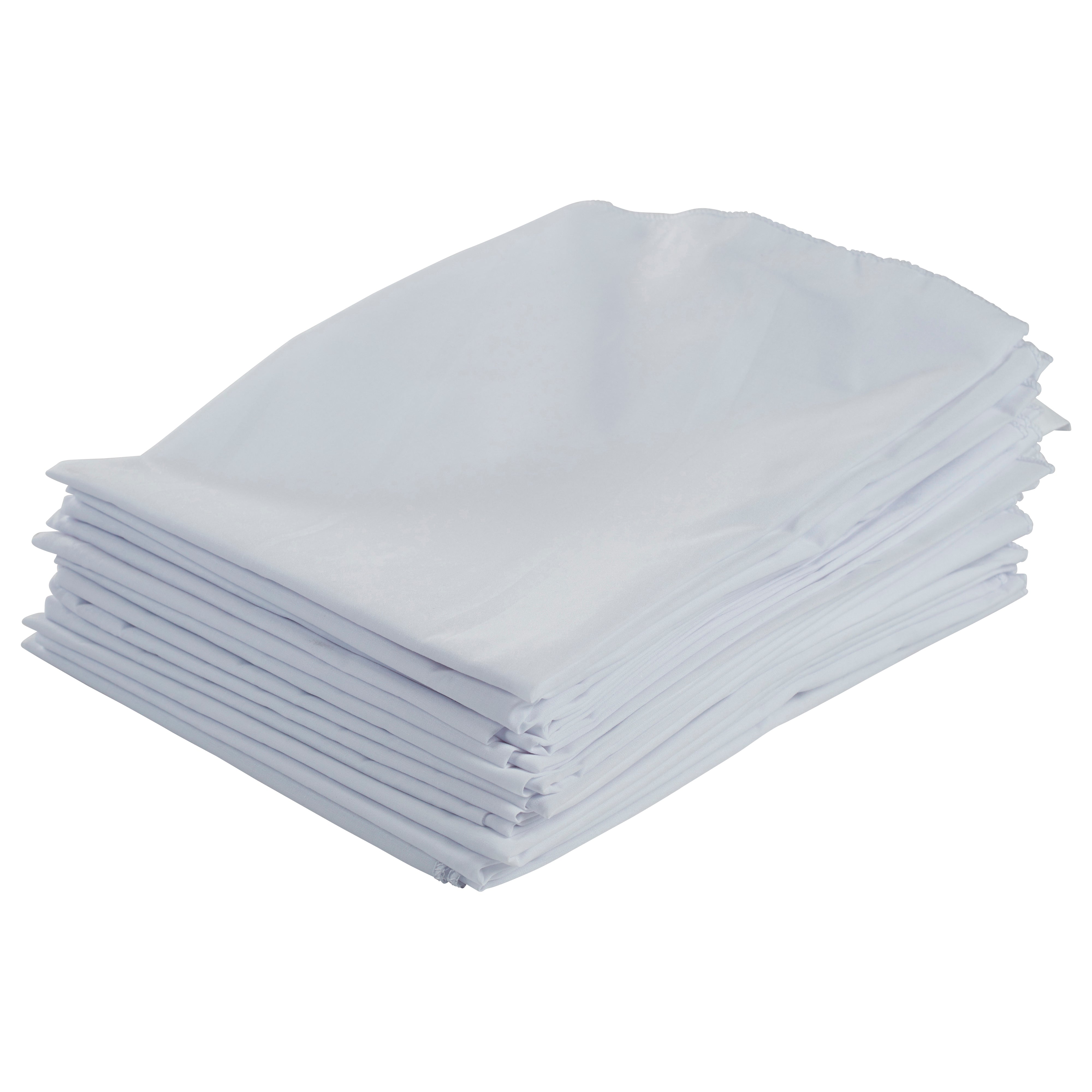 Standard Cot Sheet with Elastic Straps, 52in x 21.75in, 12-Pack - Whit