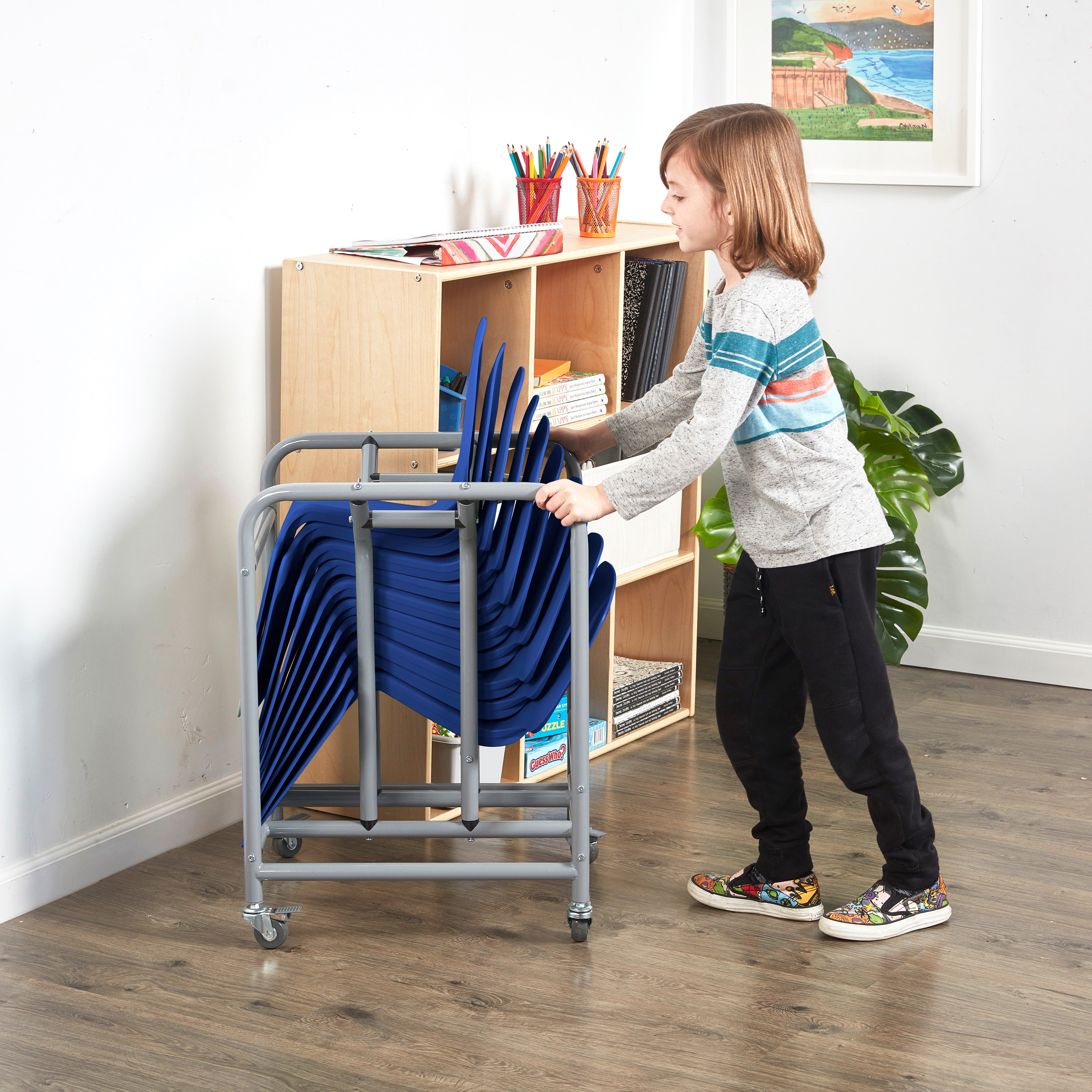 The Surf Mobile Storage Rack with 10 Surf Portable Desks Package, Classroom Flexible Seating