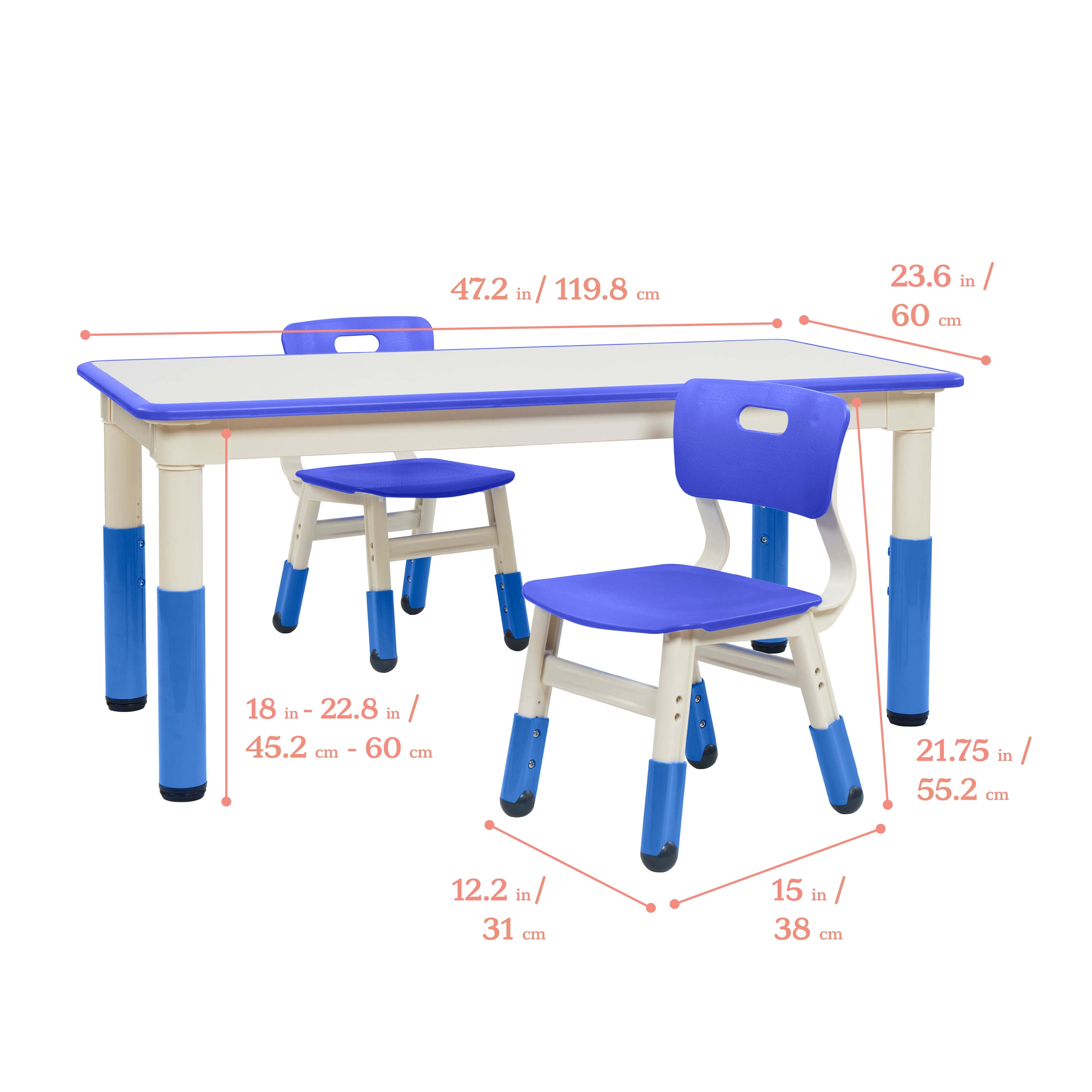 Adjustable height kids table online