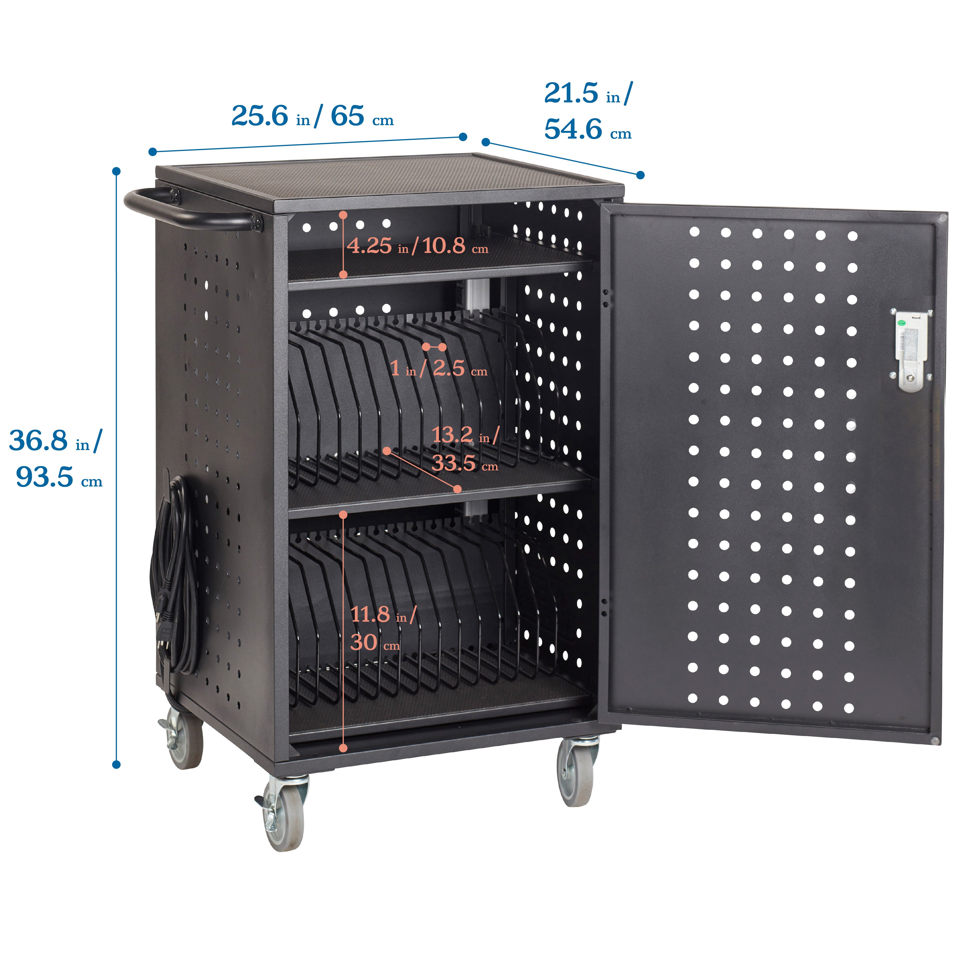 30-Bay Charging Cart, Classroom Storage