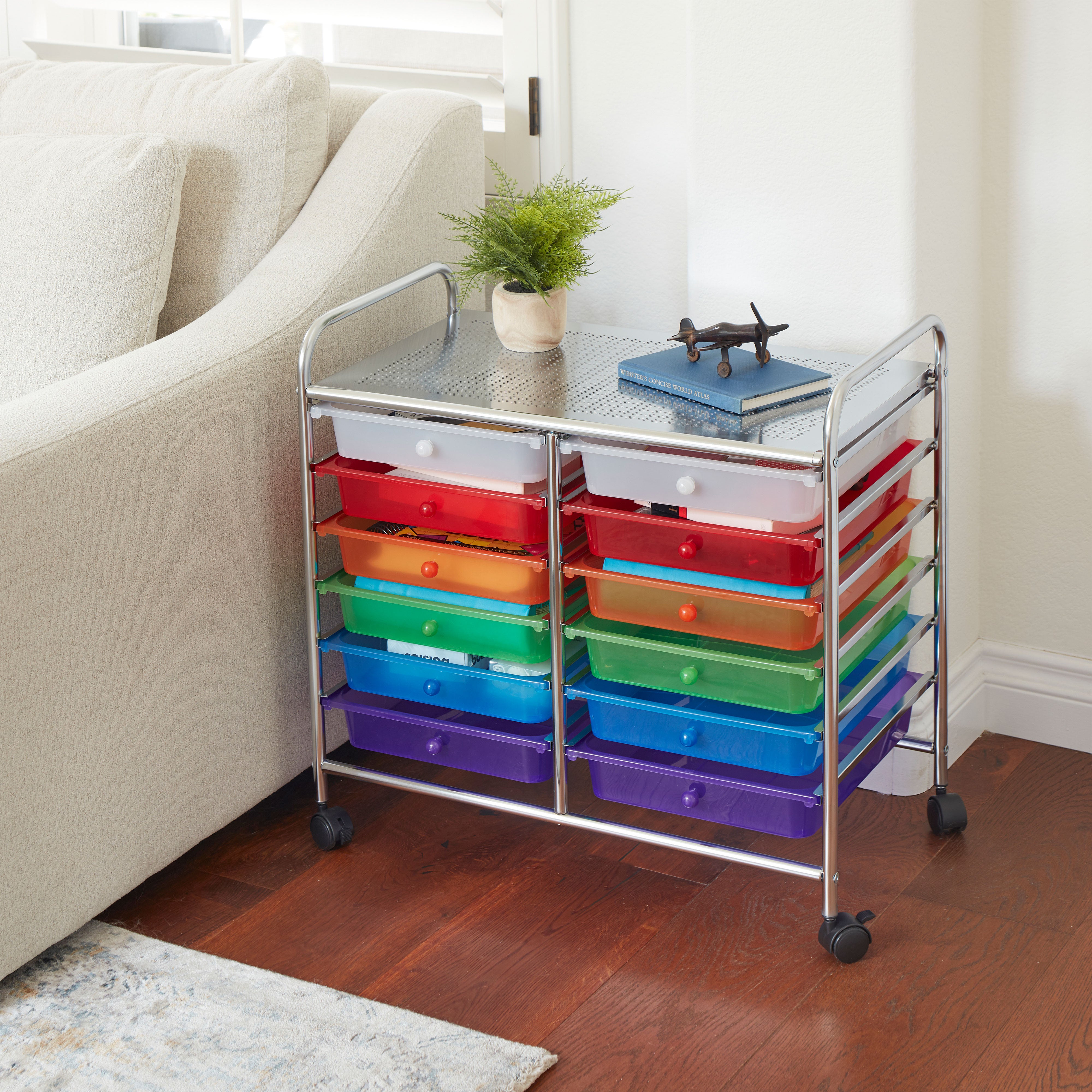 12-Drawer Mobile Organizer, Storage Cart