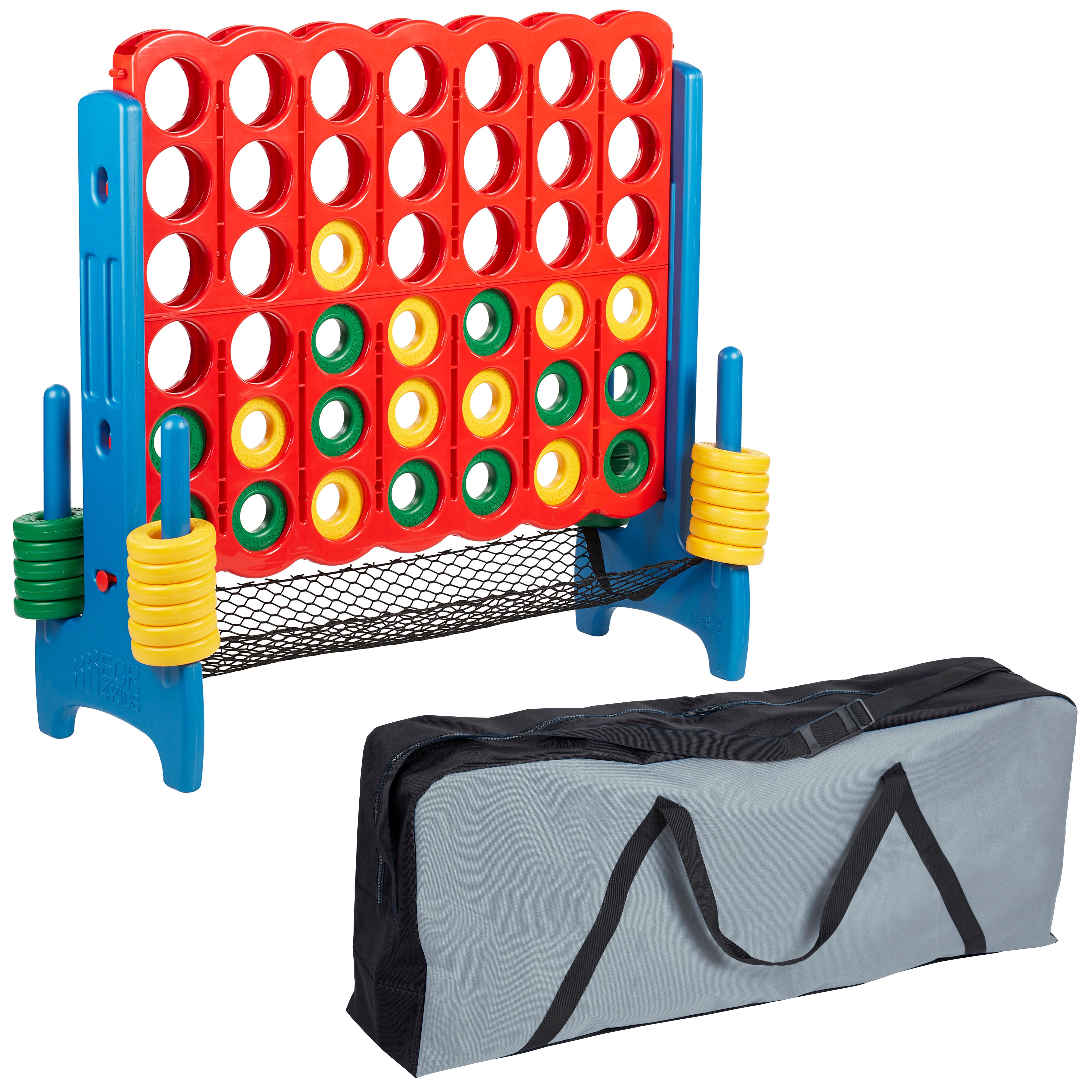 Jumbo 4-to-Score Game Set with Carry Bag and Ring Net, Indoor/Outdoor - Assorted