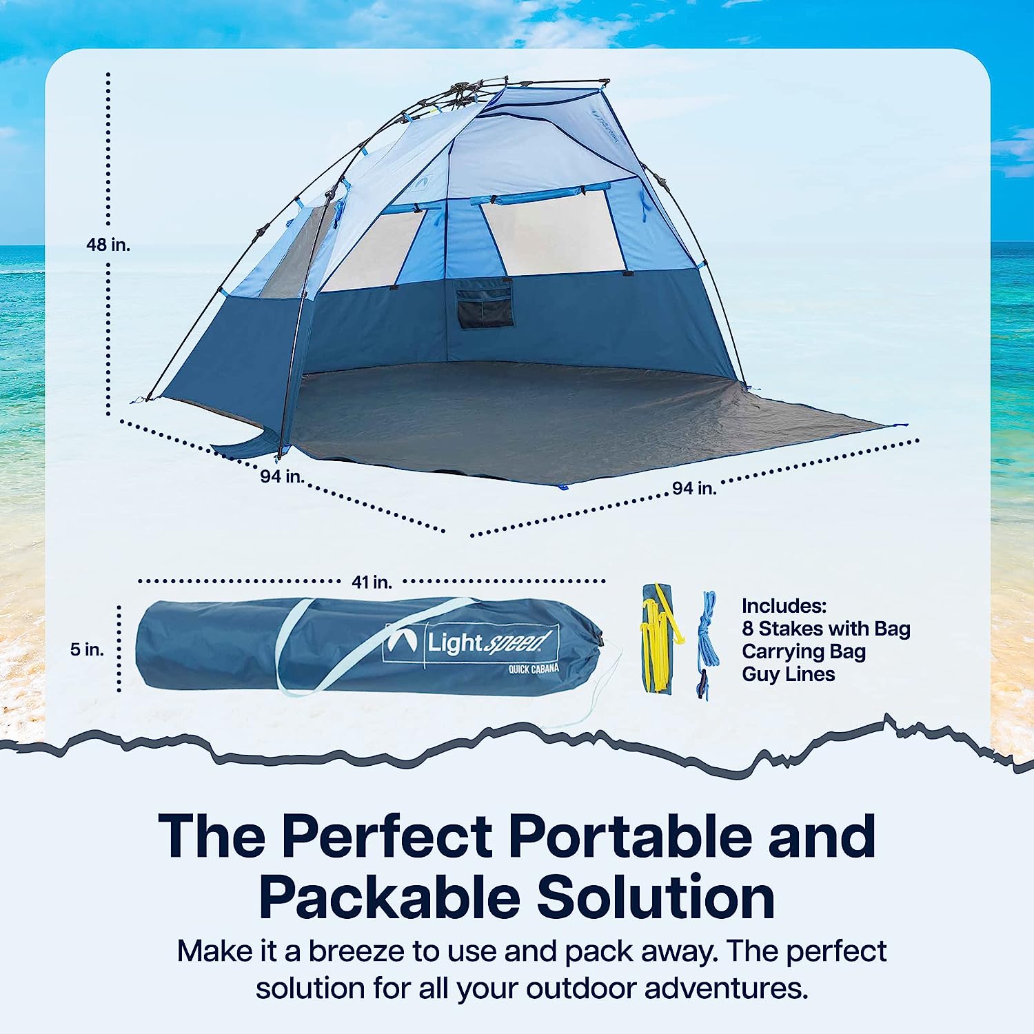 Quick Cabana Beach Tent Sun Shelter