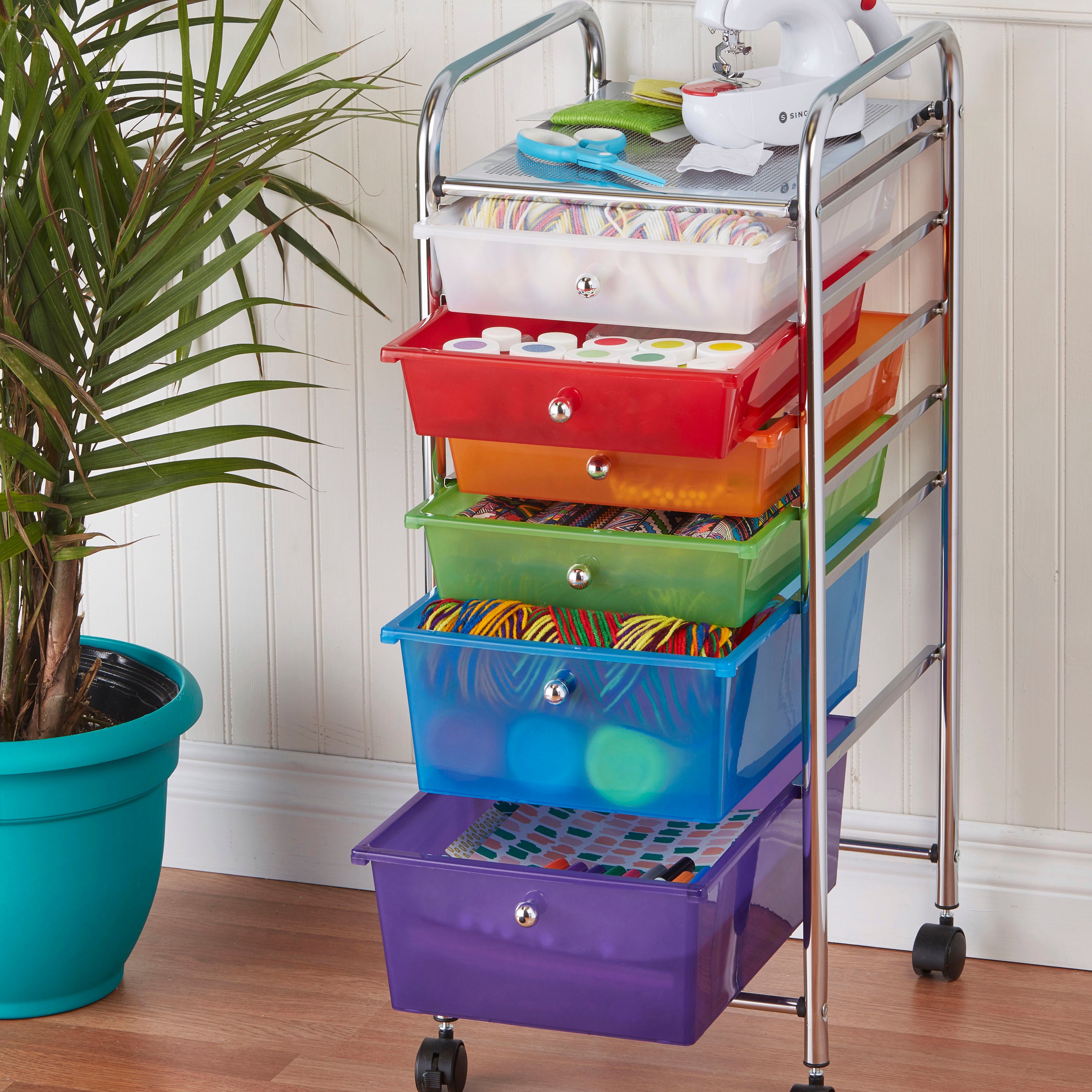 6-Drawer Mobile Organizer, Rolling Storage Cart