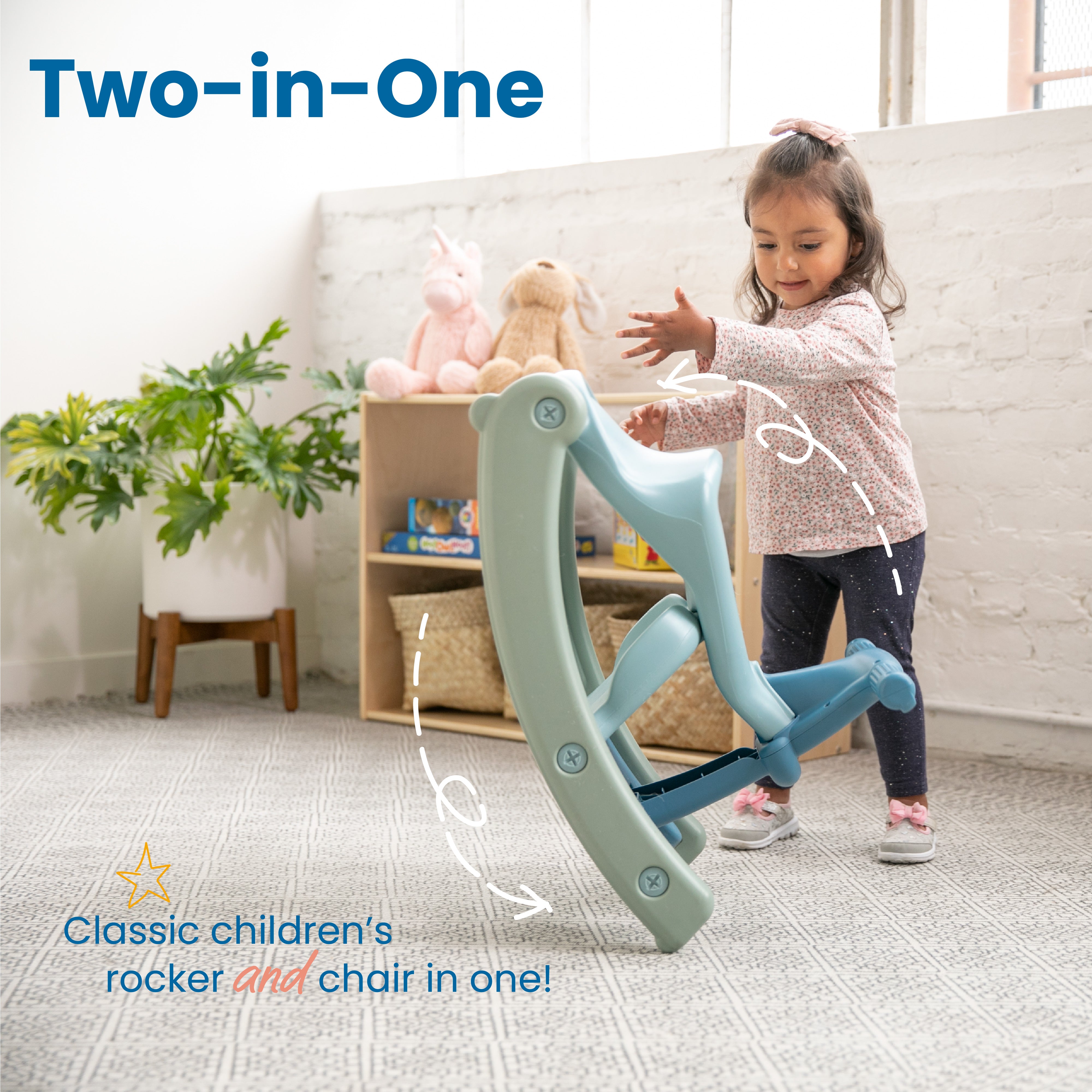 Sit-N-Rock, Two-in-One Chair and Rocker for Kids and Toddlers, Indoor/Outdoor