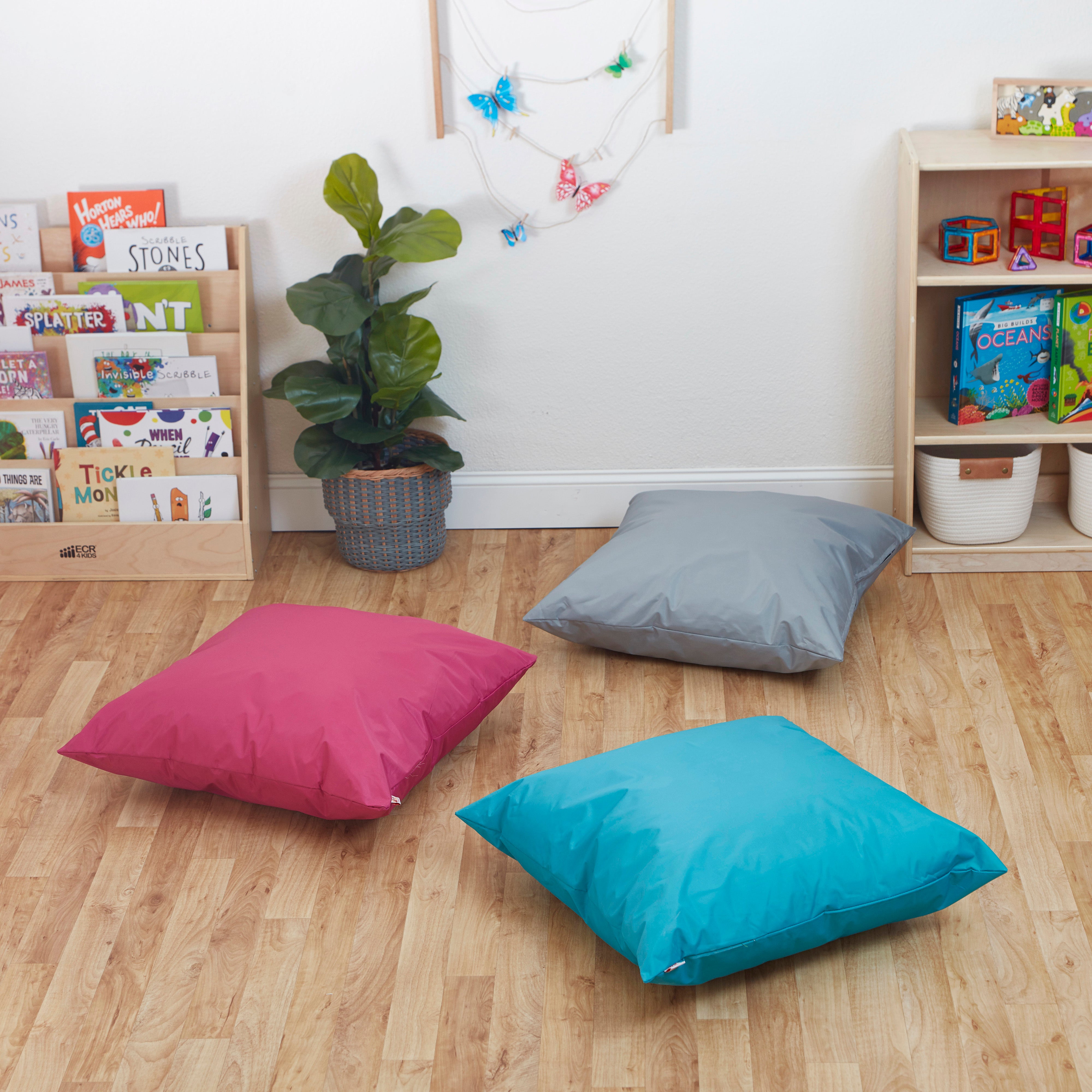 Jumbo Floor Pillow, Indoor and Outdoor Flexible Seating Cushion, 27in x 27 in