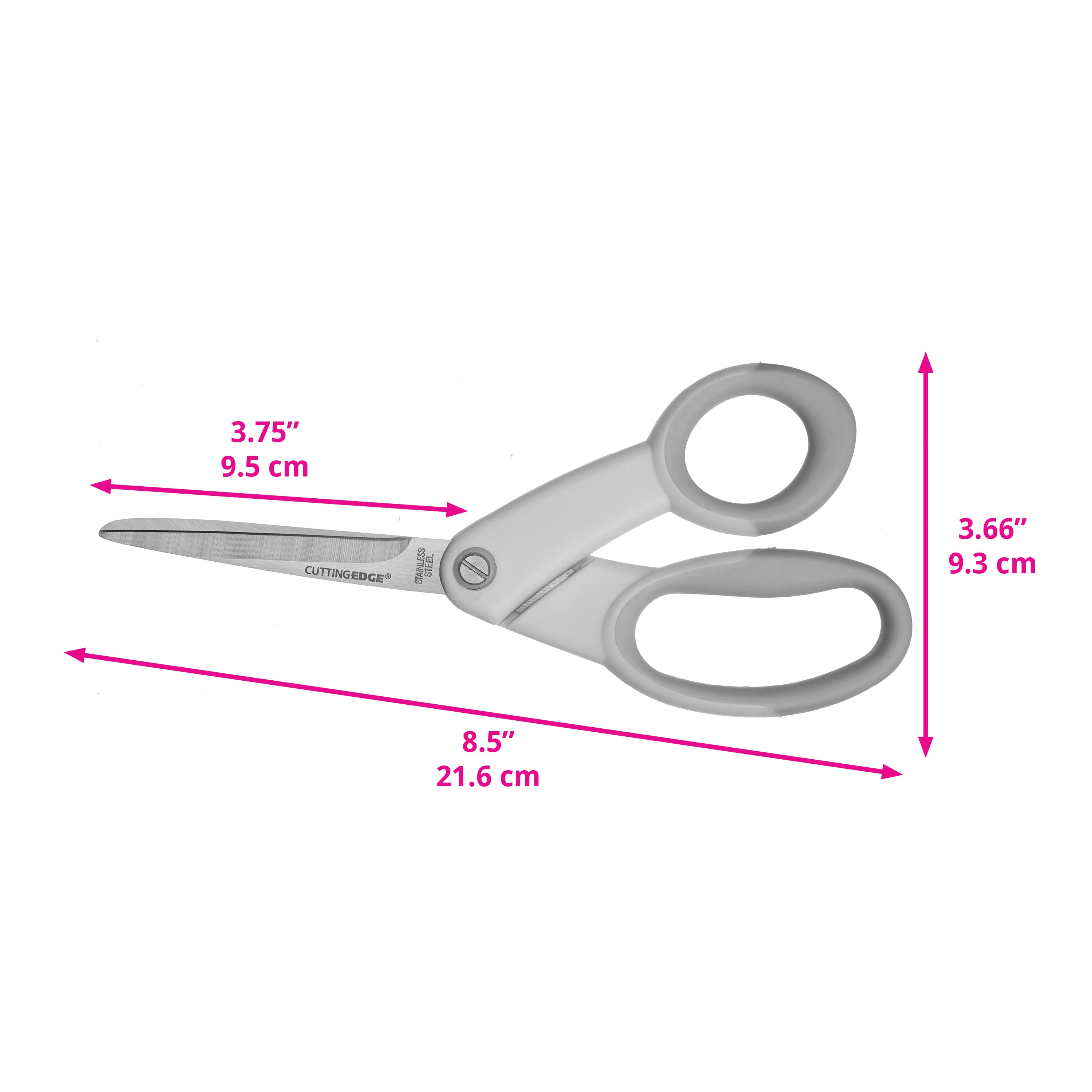 Ultra-Grip® 8.5in Stainless Steel Scissor 3-Pack- Assorted (12-Pack)