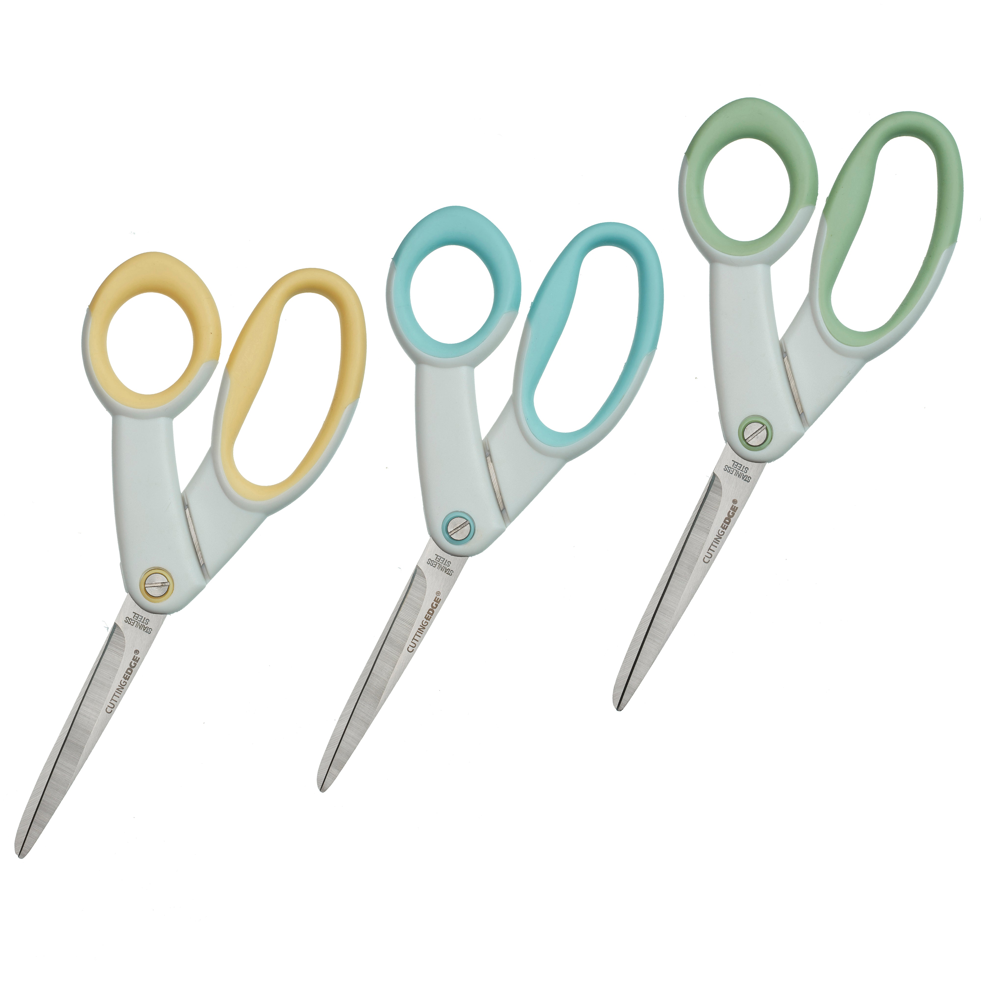 Ultra-Grip® 8.5in Stainless Steel Scissor 3-Pack- Assorted (12-Pack)