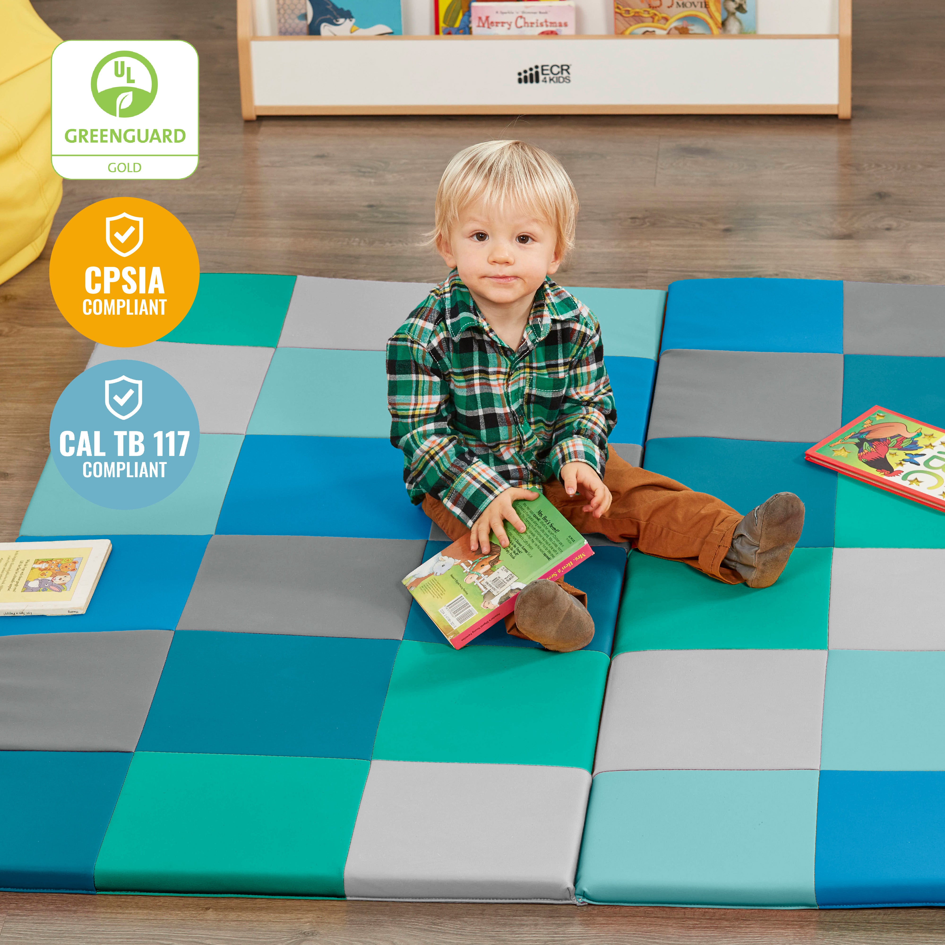 Memory foam soft cushioned patchwork baby and toddler activity play mat online