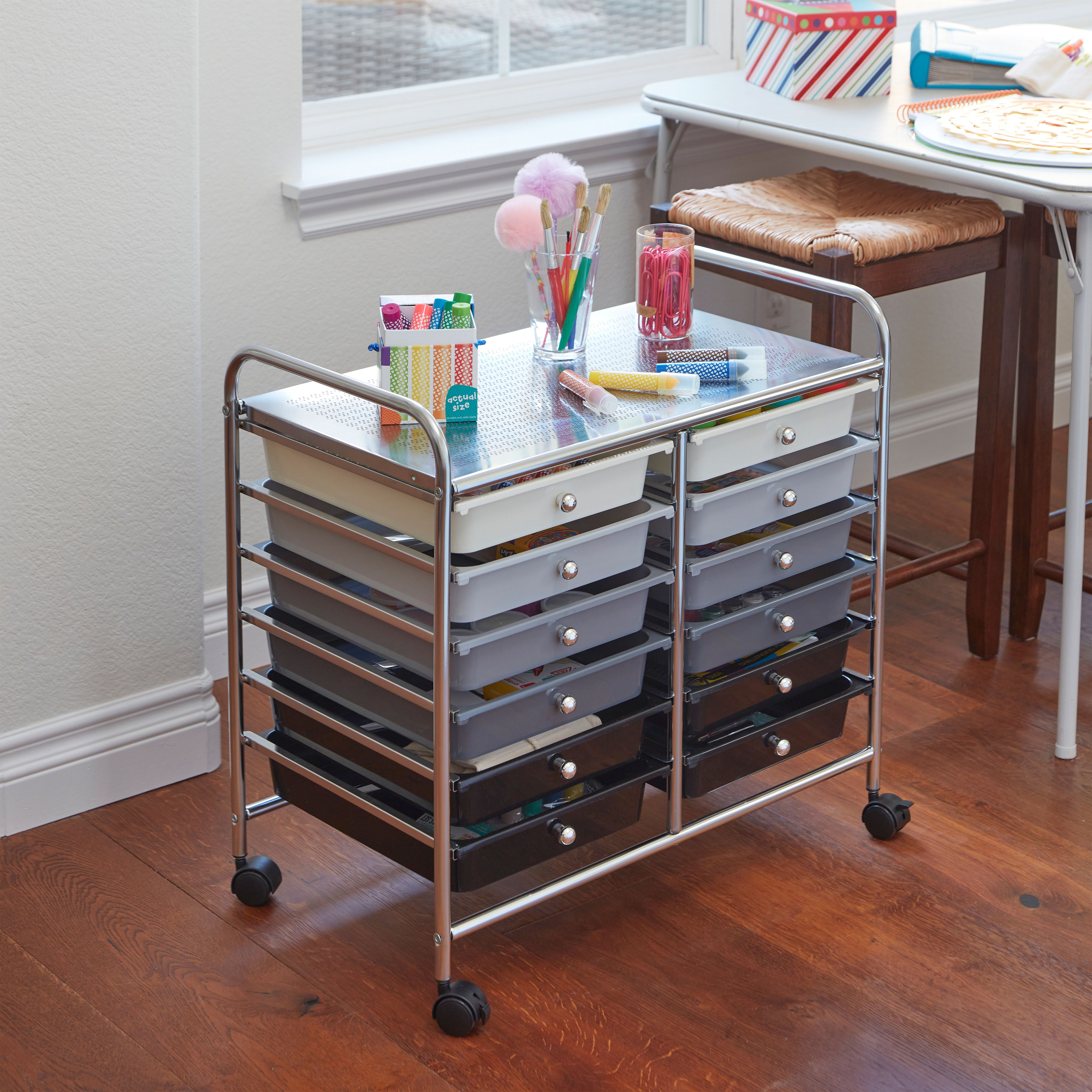 12-Drawer Mobile Organizer, Storage Cart