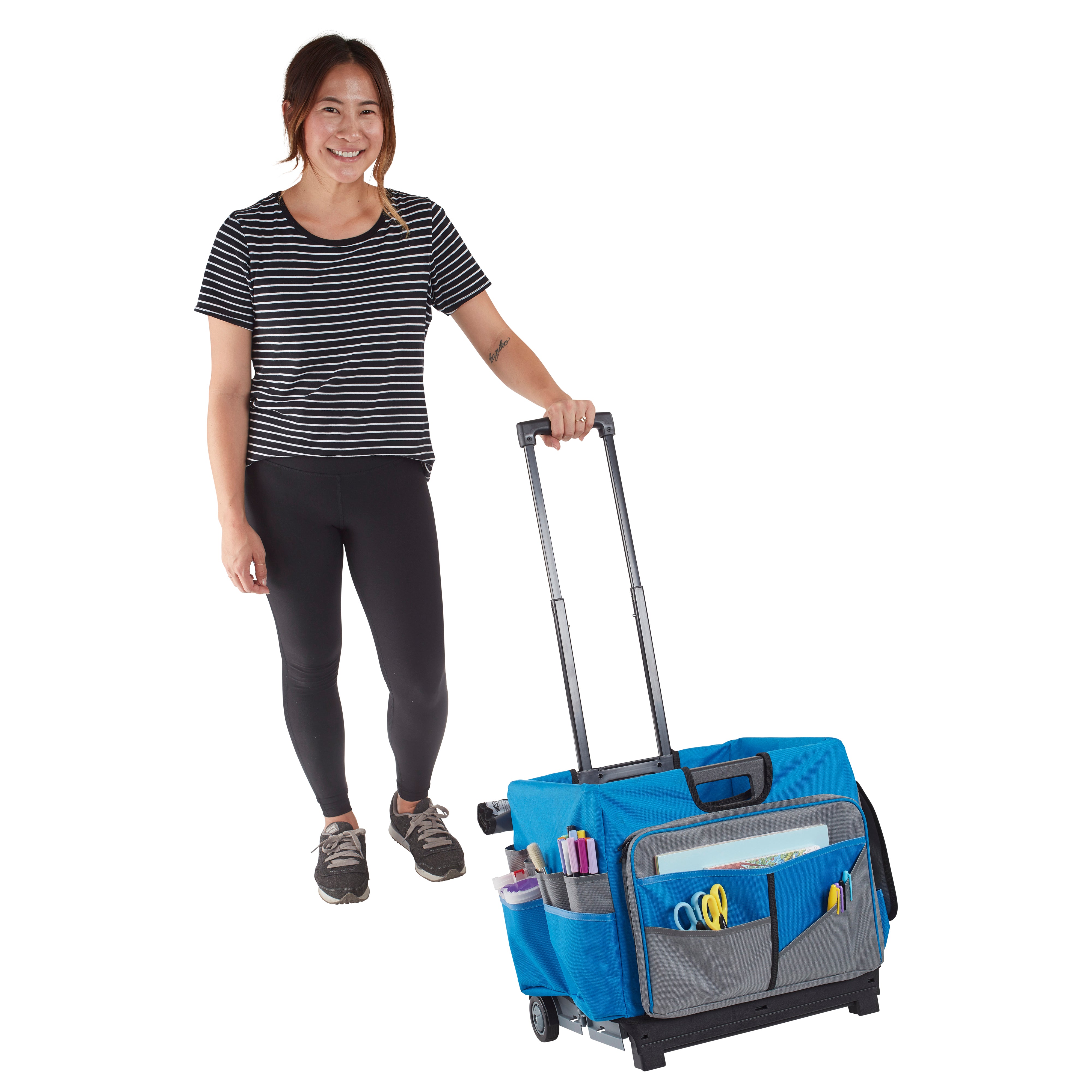 Universal Rolling Cart with Canvas Organizer Bag, Mobile Storage