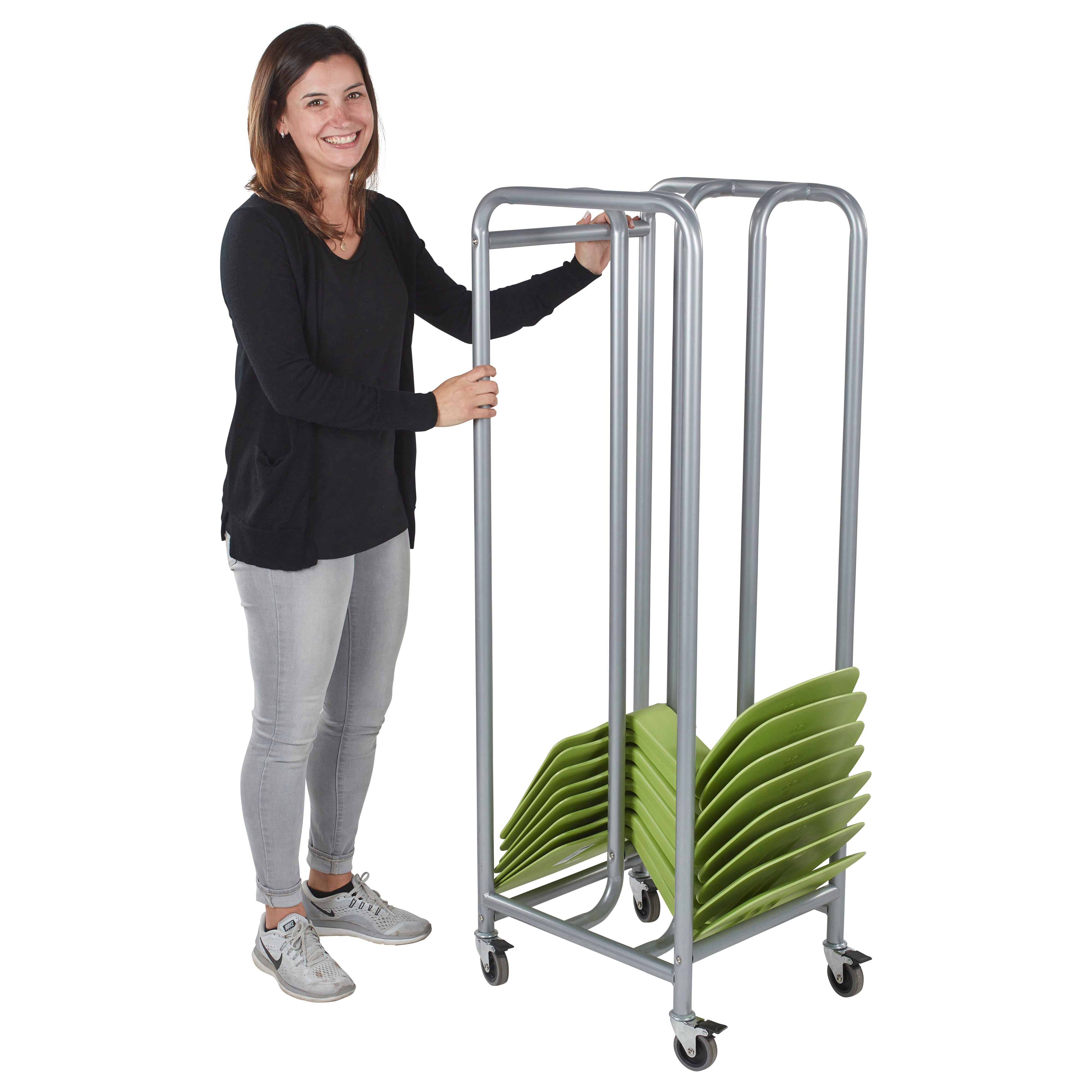 The Surf Storage Rack, Stores 30 Portable Lap Desks, Cart with Rolling and Locking Casters