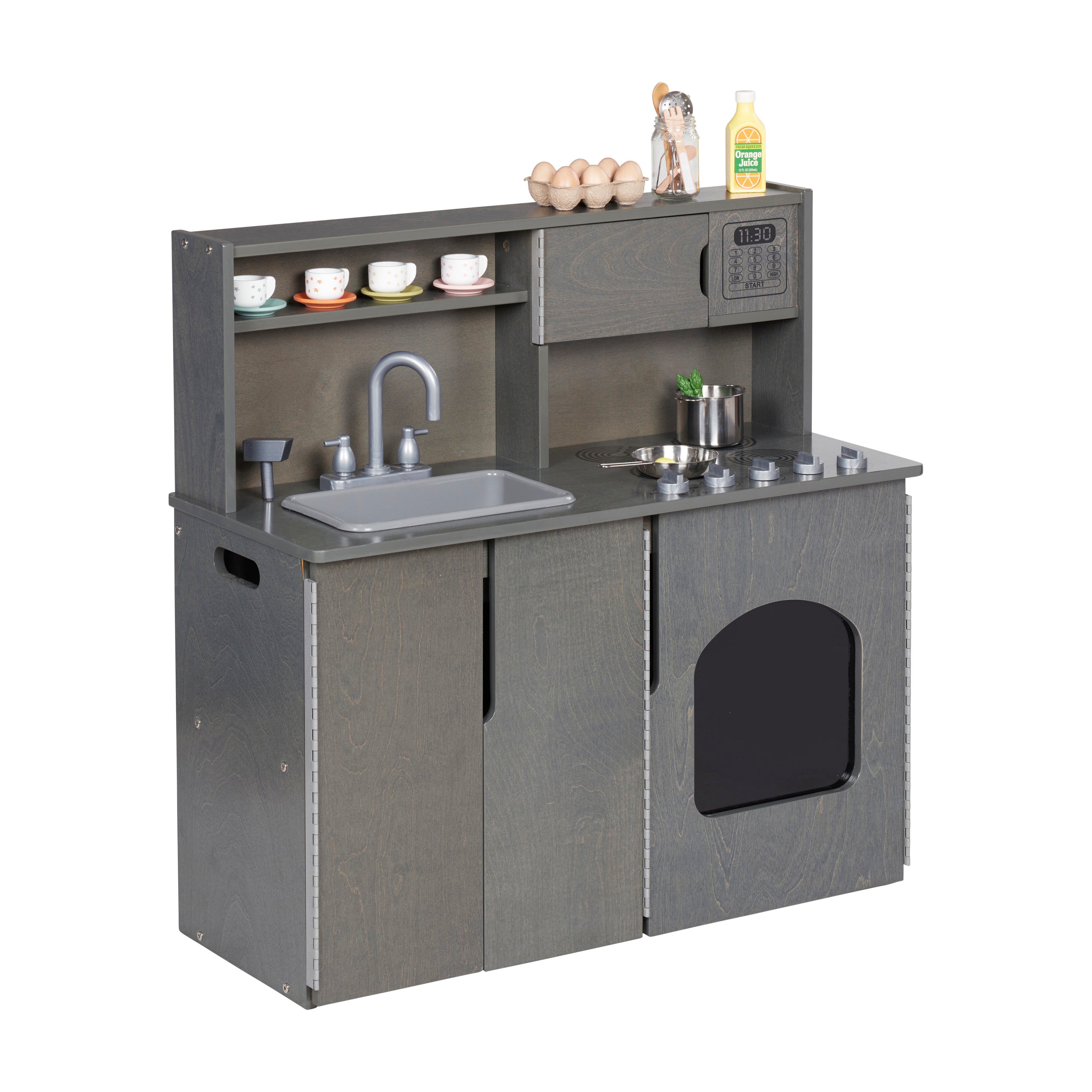 4 in 1 Kitchen Sink Stove Oven Microwave and Storage Play Kitchen