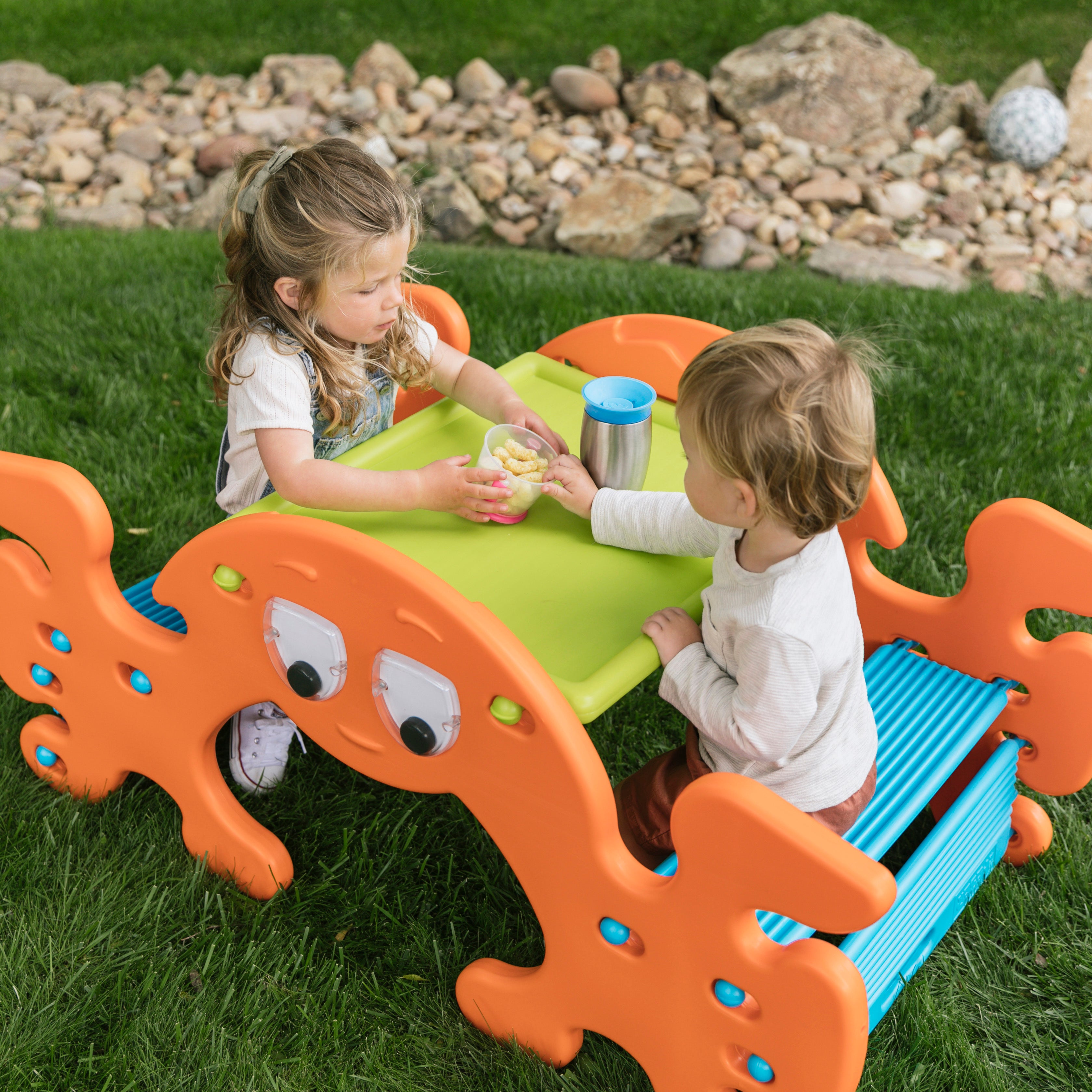 Phanty Pic N Rock Indoor Outdoor Multipurpose Picnic Table and Seesaw