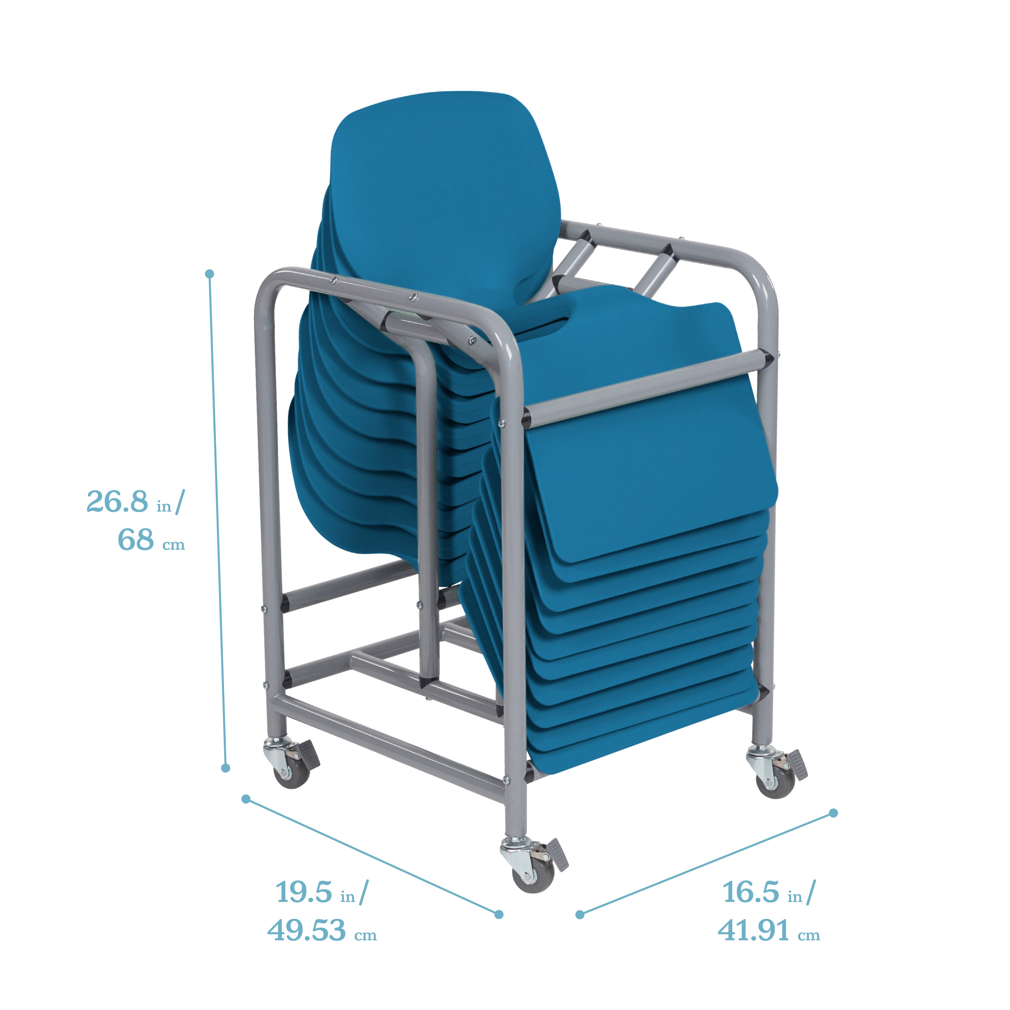 The Surf Mobile Storage Rack with 10 Surf Portable Desks Package, Classroom Flexible Seating