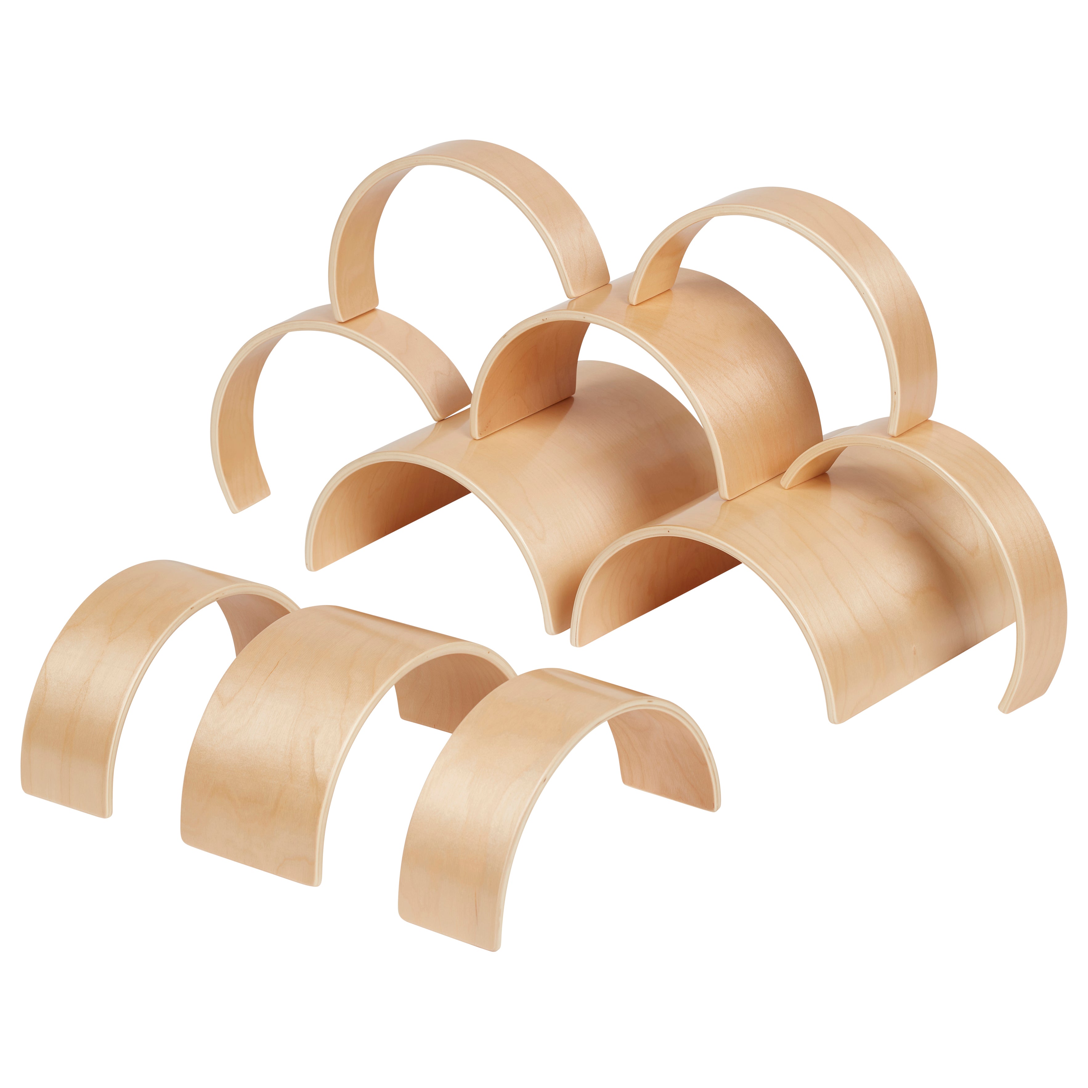 Wooden Tunnels and Arches, 10 Piece Set