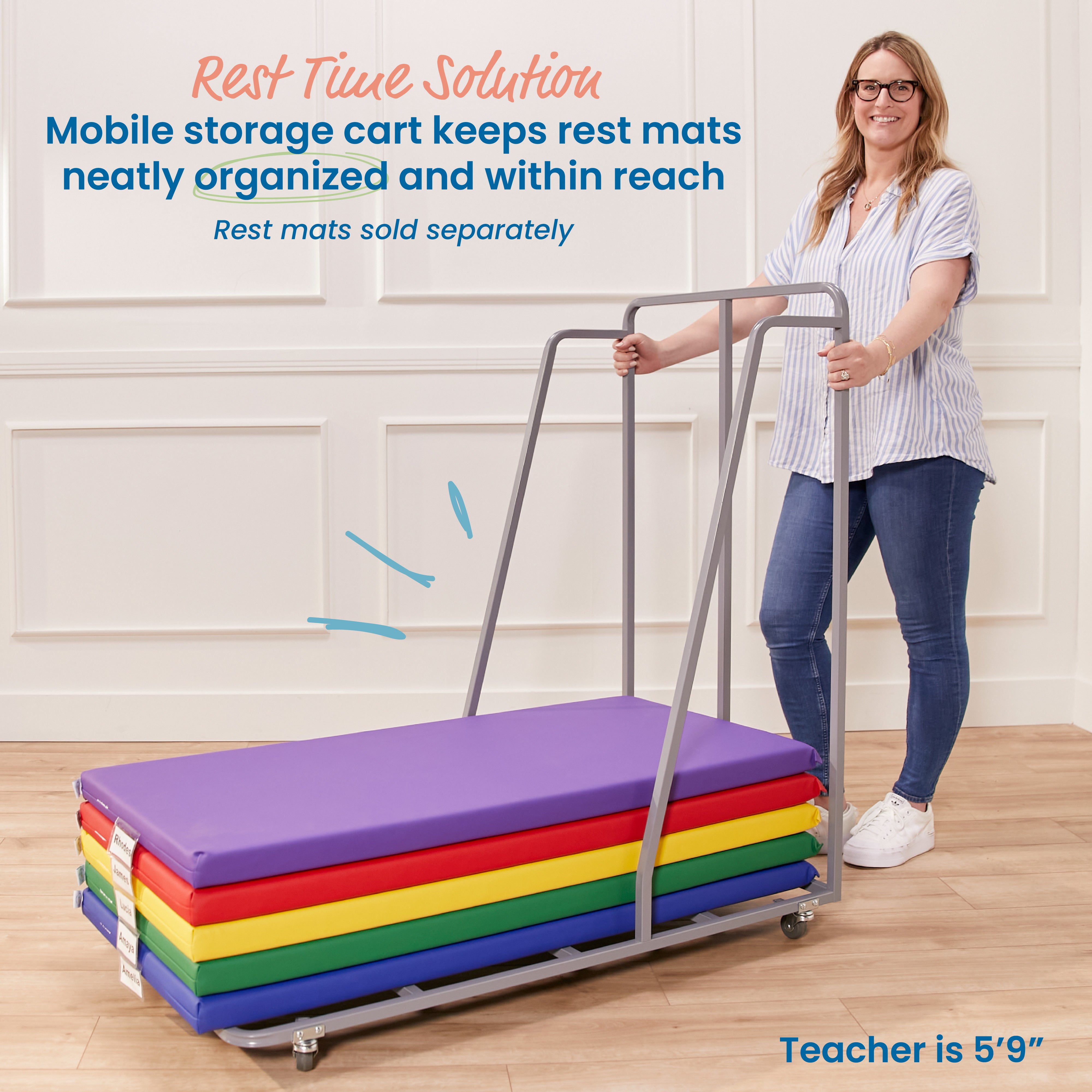 Rest Mat Trolley, Storage Cart - Grey