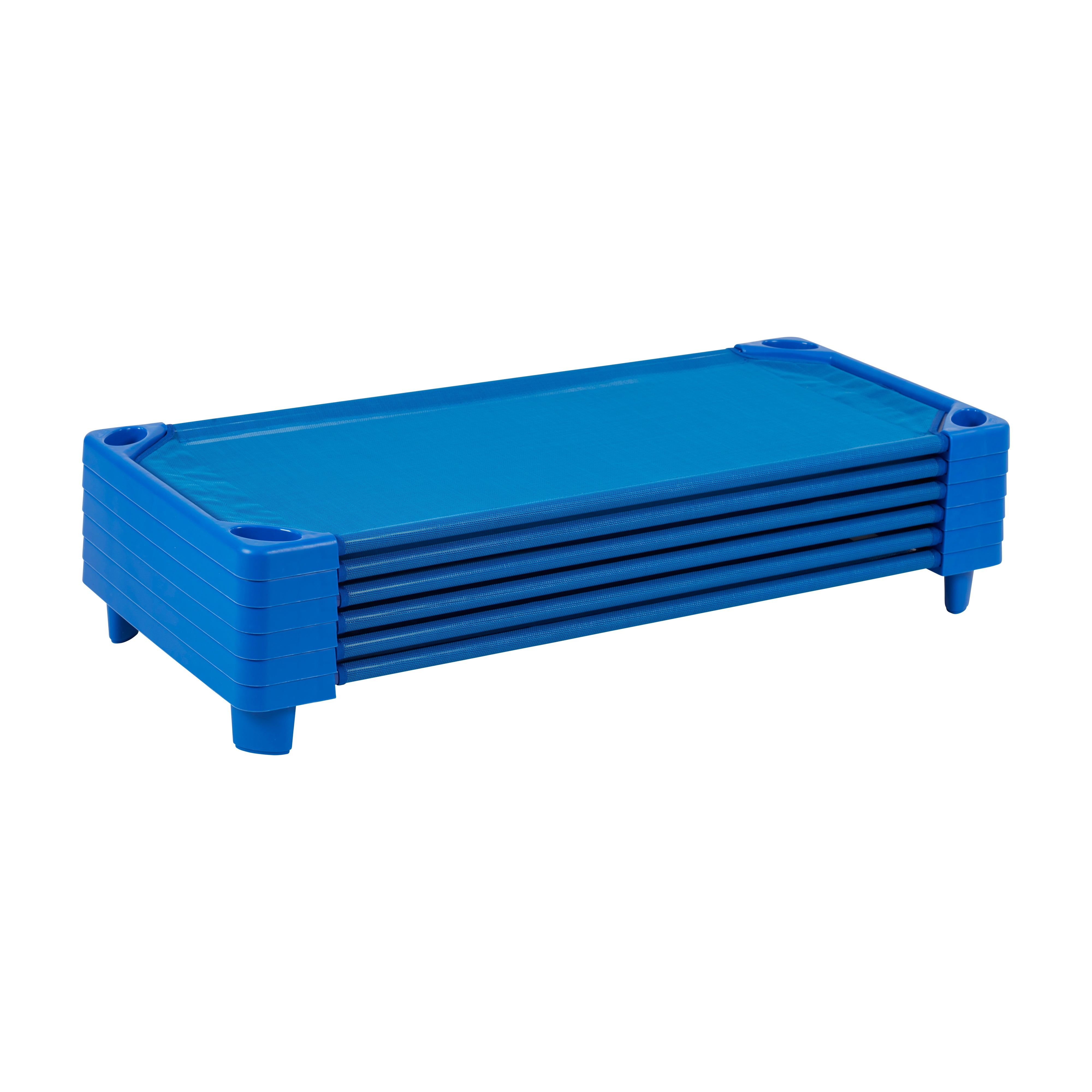 Streamline Cot, Standard Size, Assembled, 6-Pack - Blue