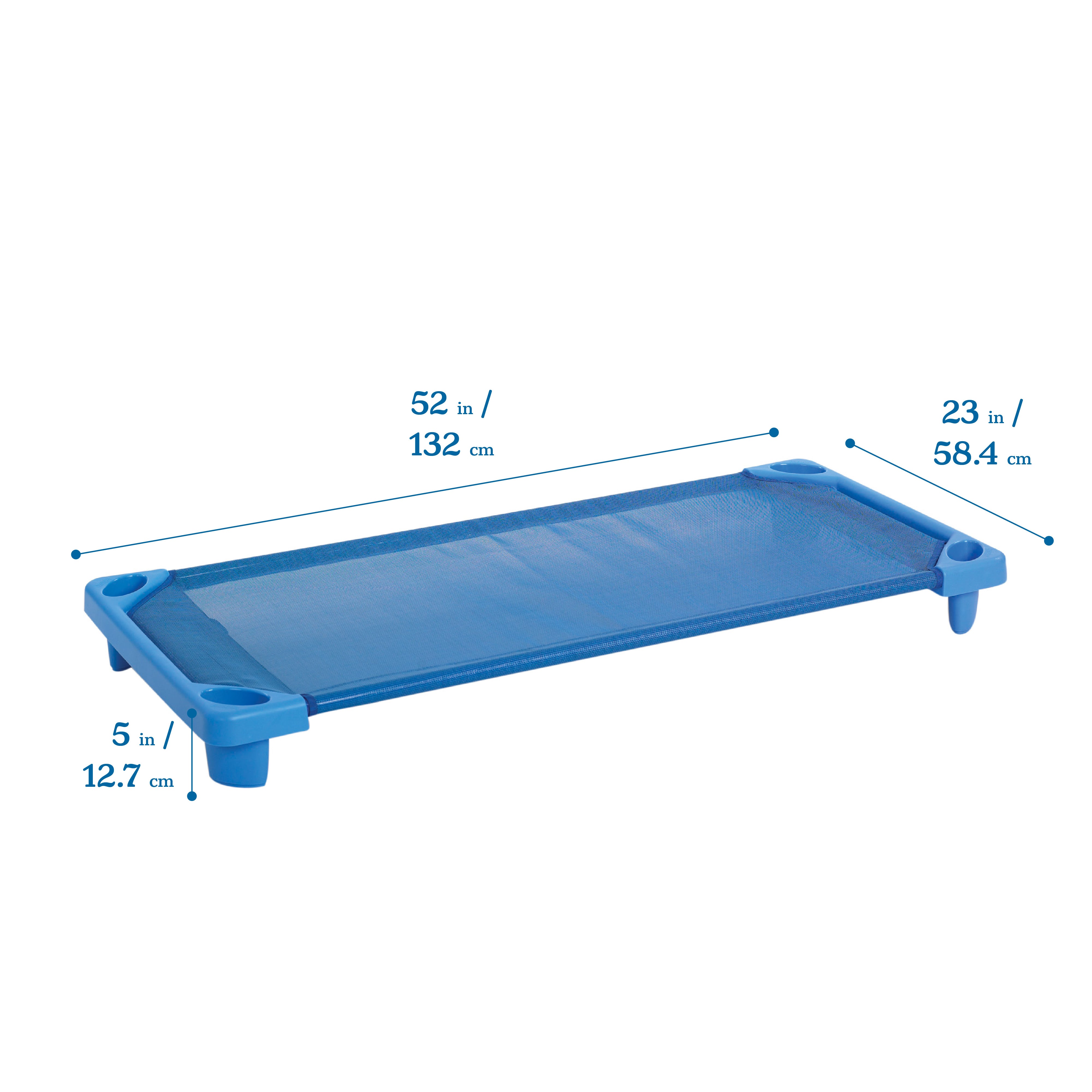 Streamline Cot, Ready-To-Assemble, Standard Size, 6-Pack - Blue