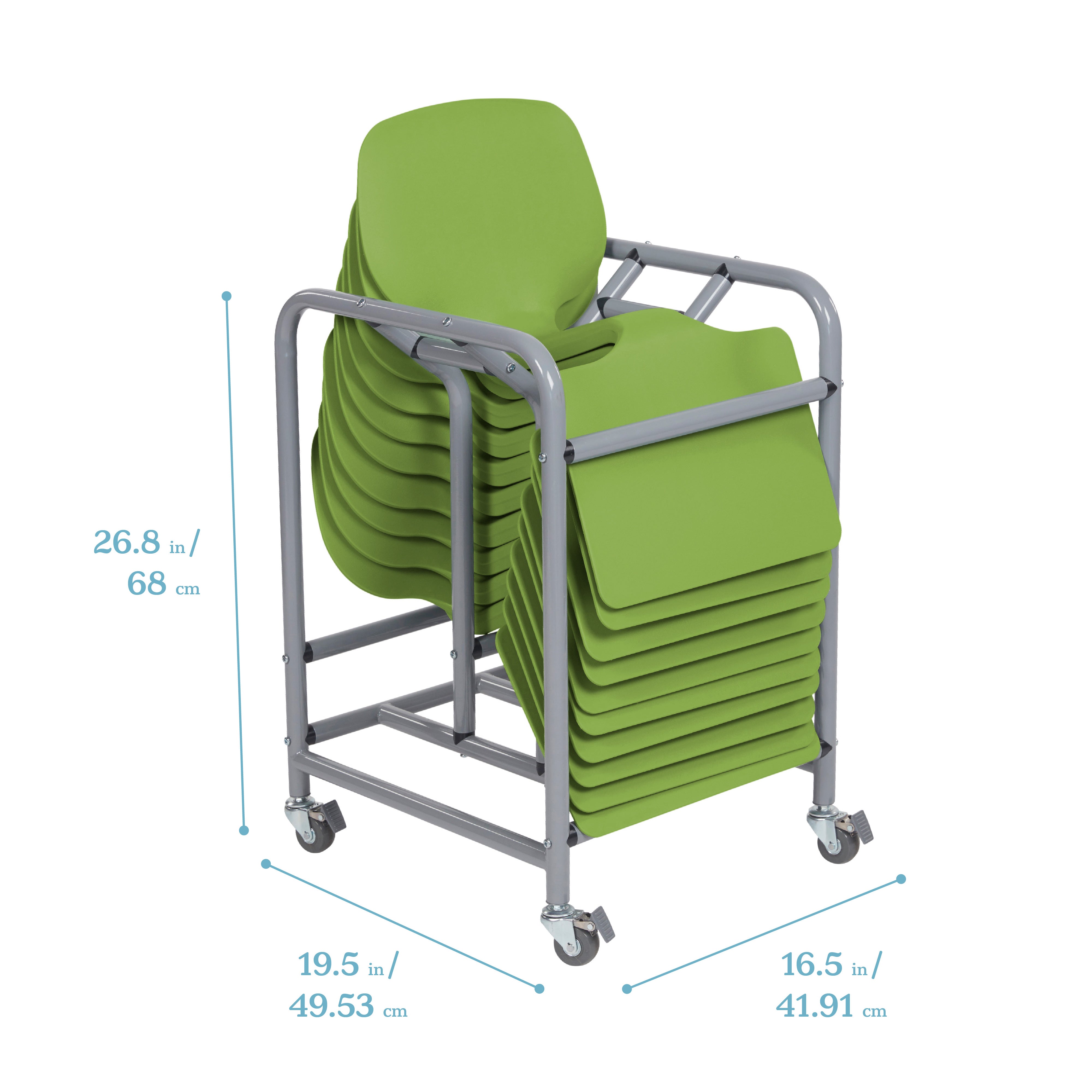 The Surf Mobile Storage Rack with 10 Surf Portable Desks Package, Classroom Flexible Seating