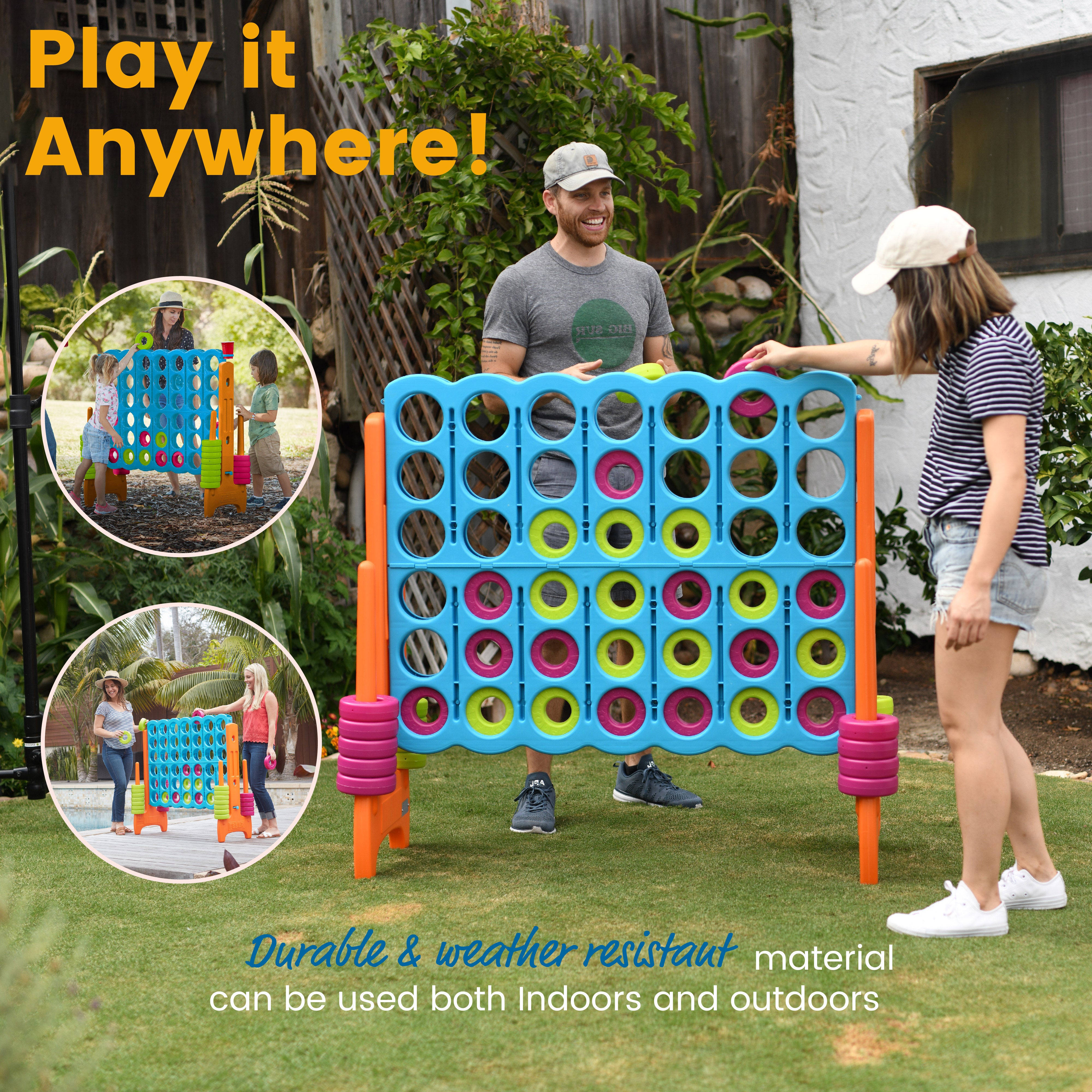 Jumbo 4-To-Score Giant Lawn Game Set with Carry Bag