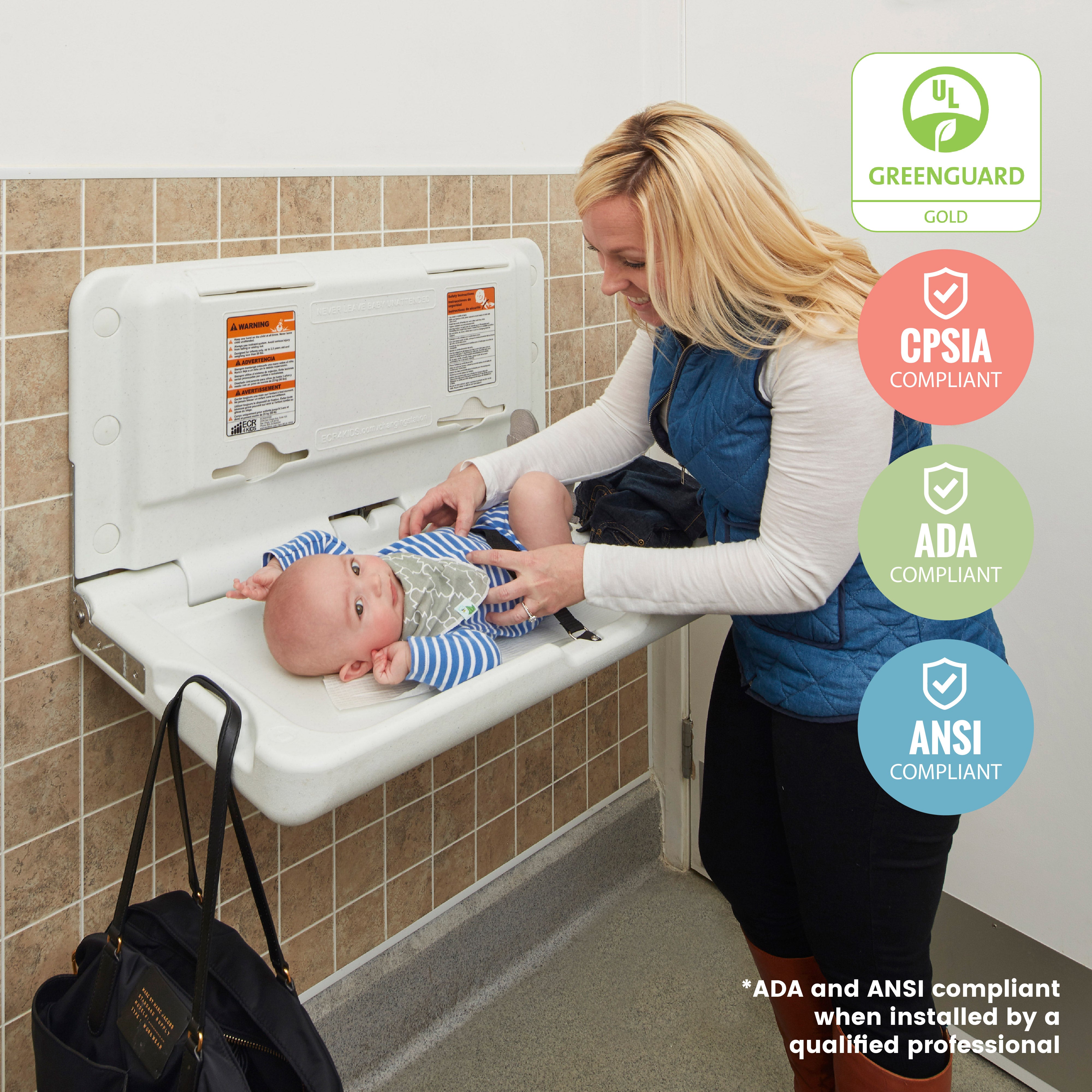 Ecr4kids wall mounted baby changing station hotsell