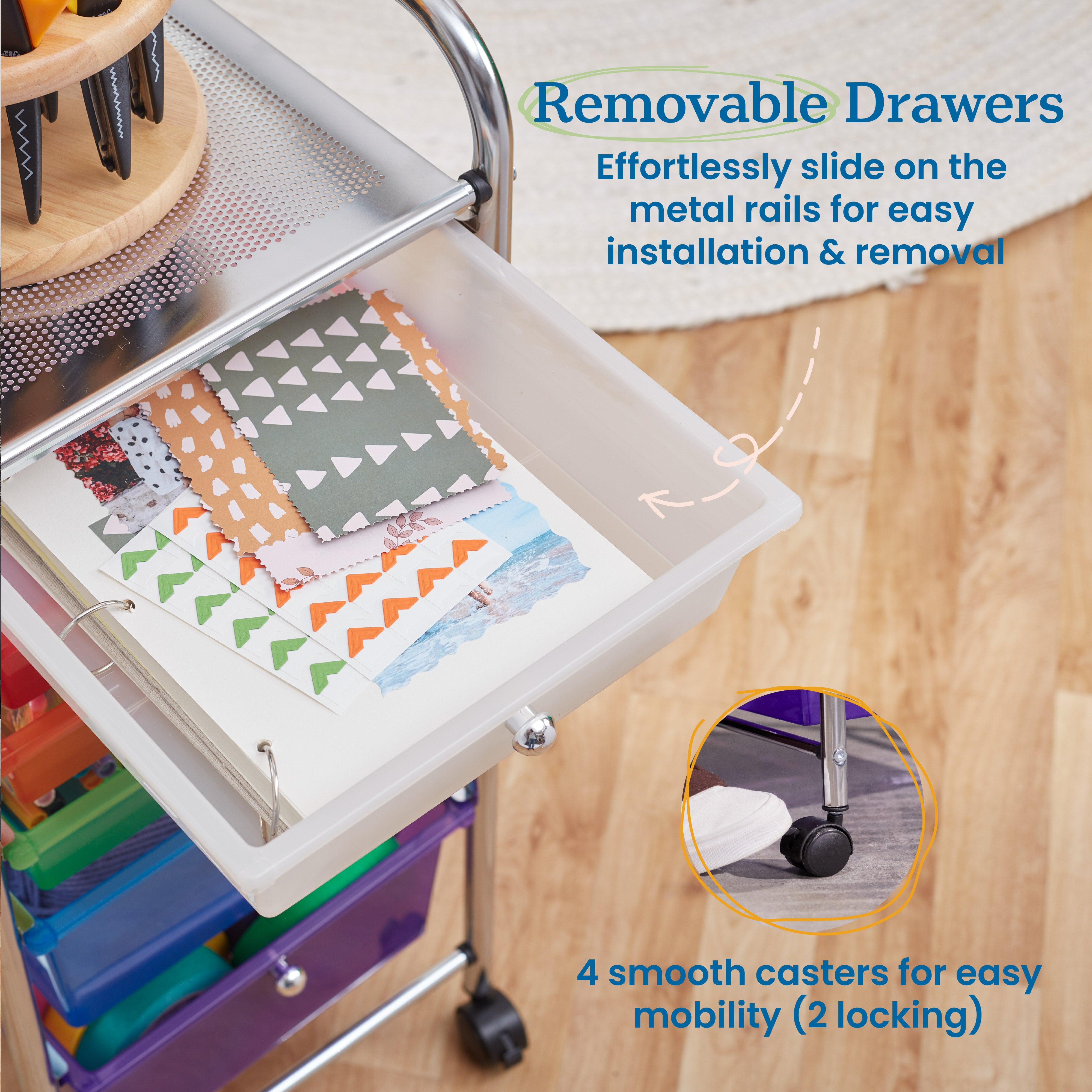 6-Drawer Mobile Organizer, Rolling Storage Cart