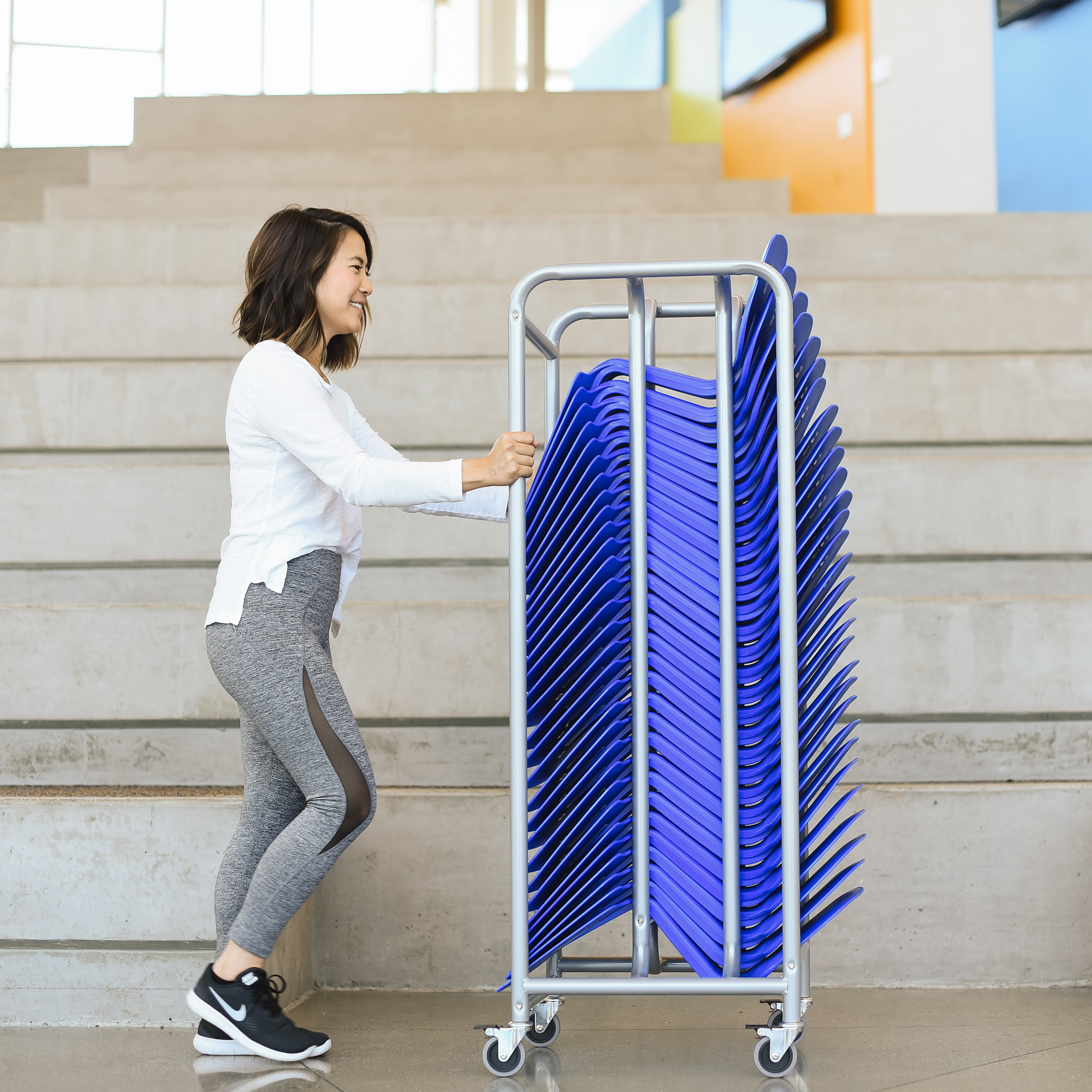 The Surf Mobile Storage Rack with 30 Surf Portable Desks Package, Classroom Flexible Seating