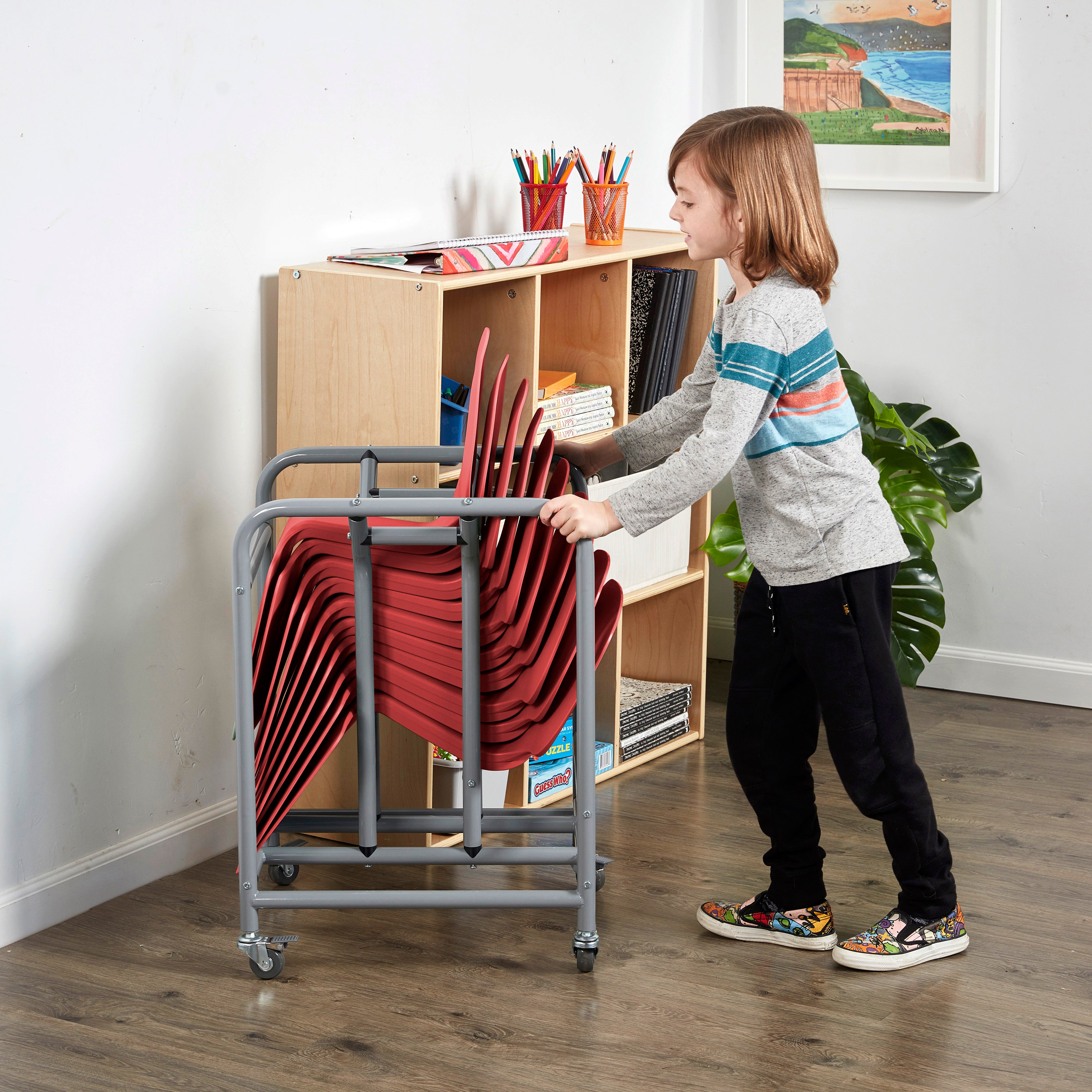 The Surf Mobile Storage Rack with 10 Surf Portable Desks Package, Classroom Flexible Seating