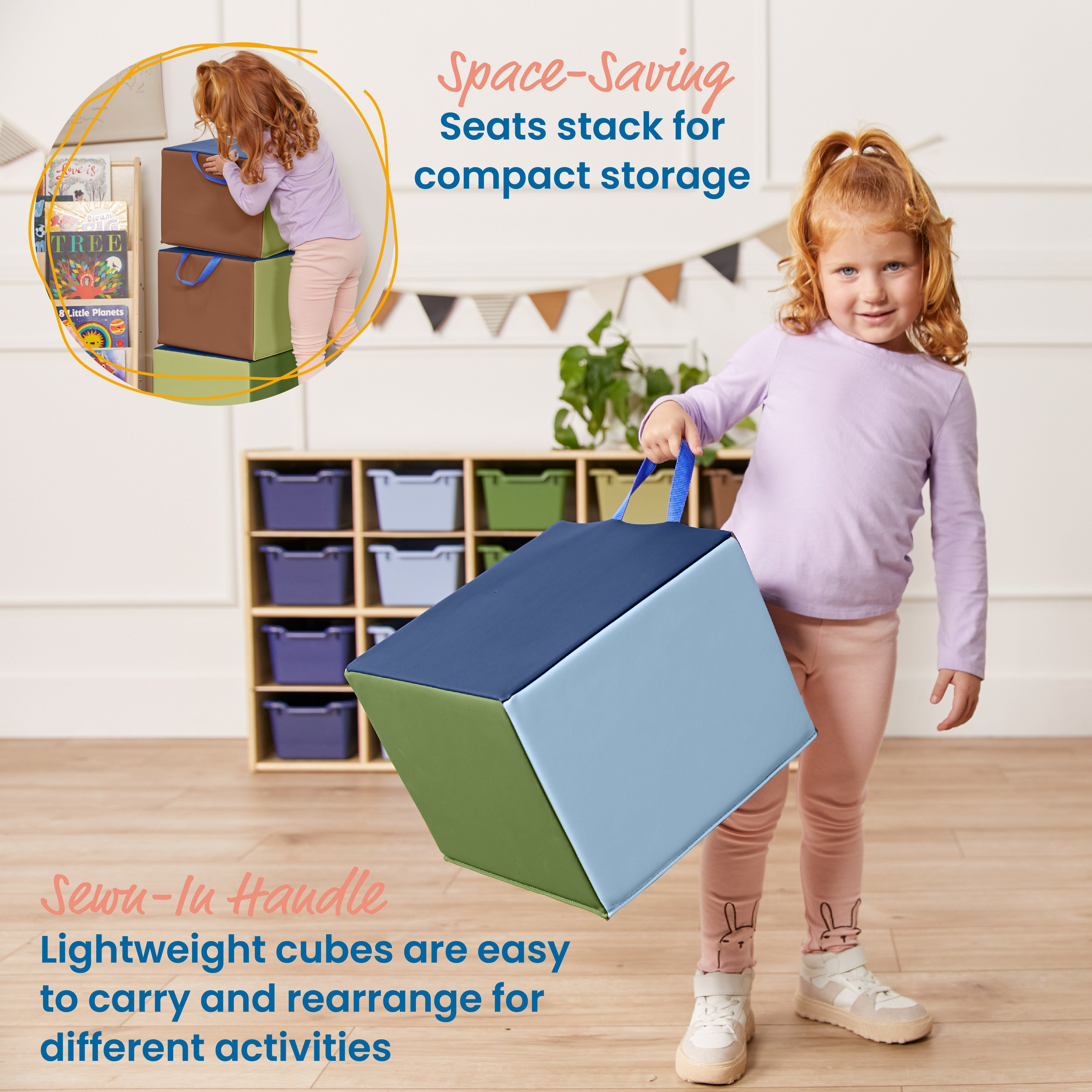 SoftZone Children's Cozy Cubes, Flexible Seating, 4-Pack