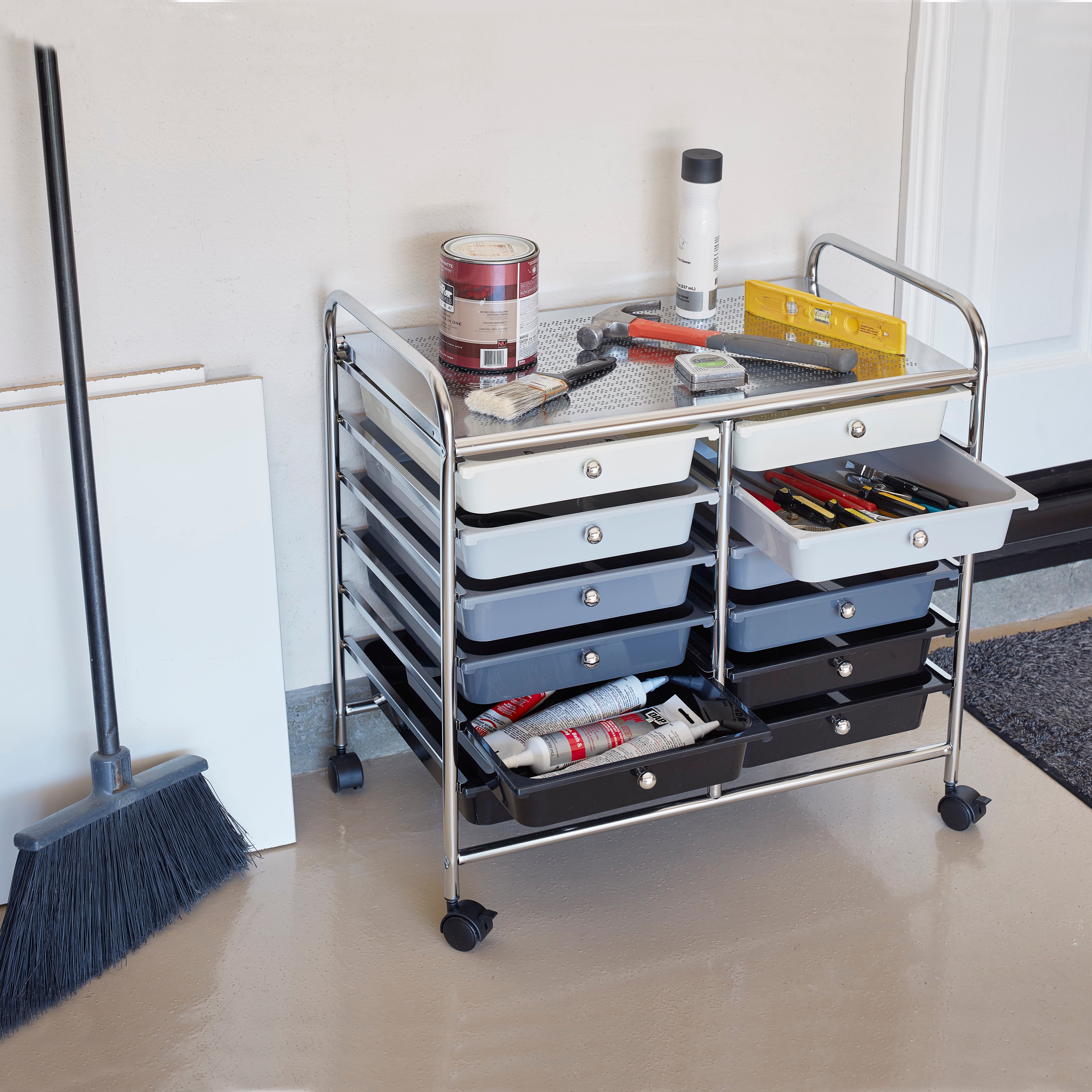 12-Drawer Mobile Organizer, Storage Cart