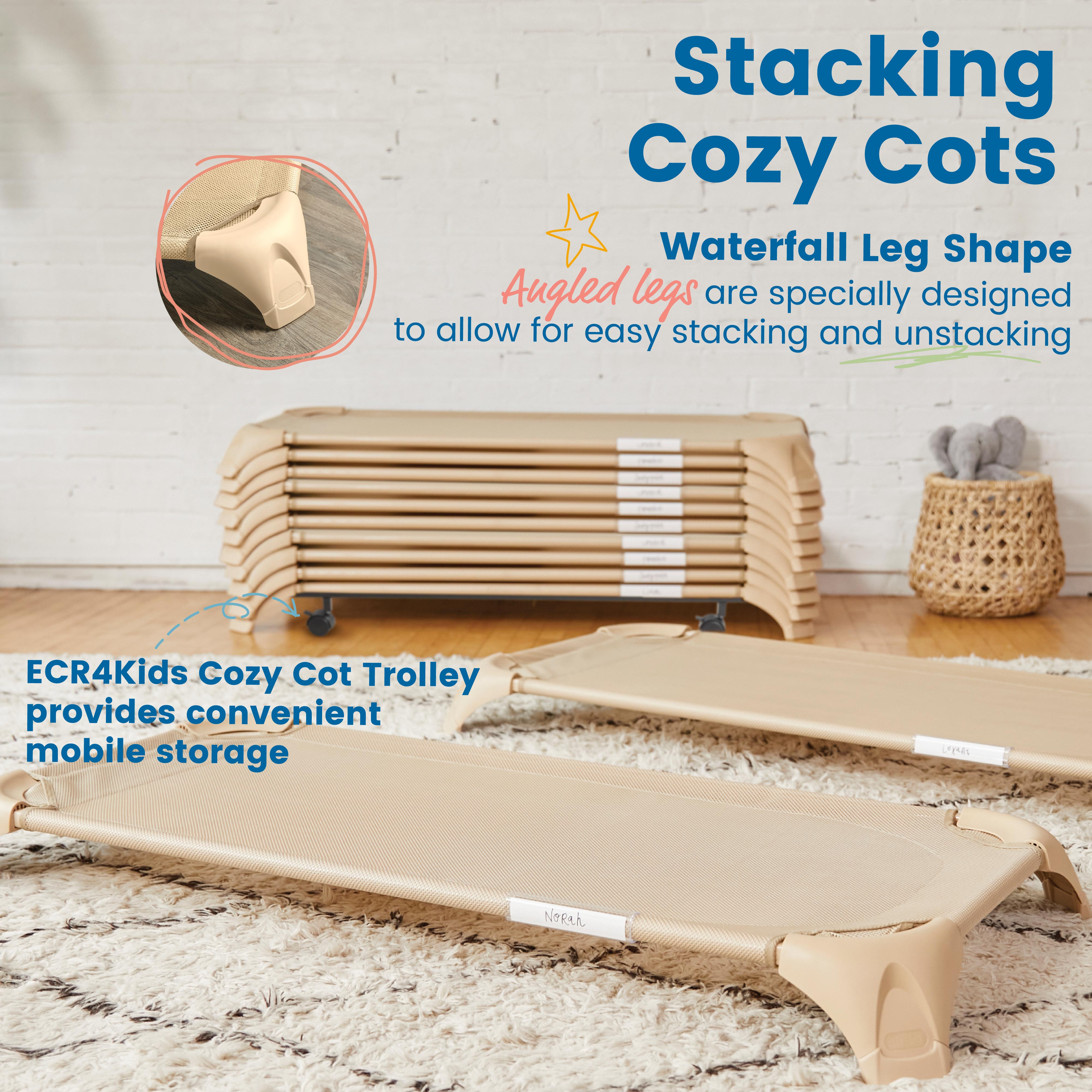 Cozy Cot Trolley with 6 Stackable Cozy Cots with Storage