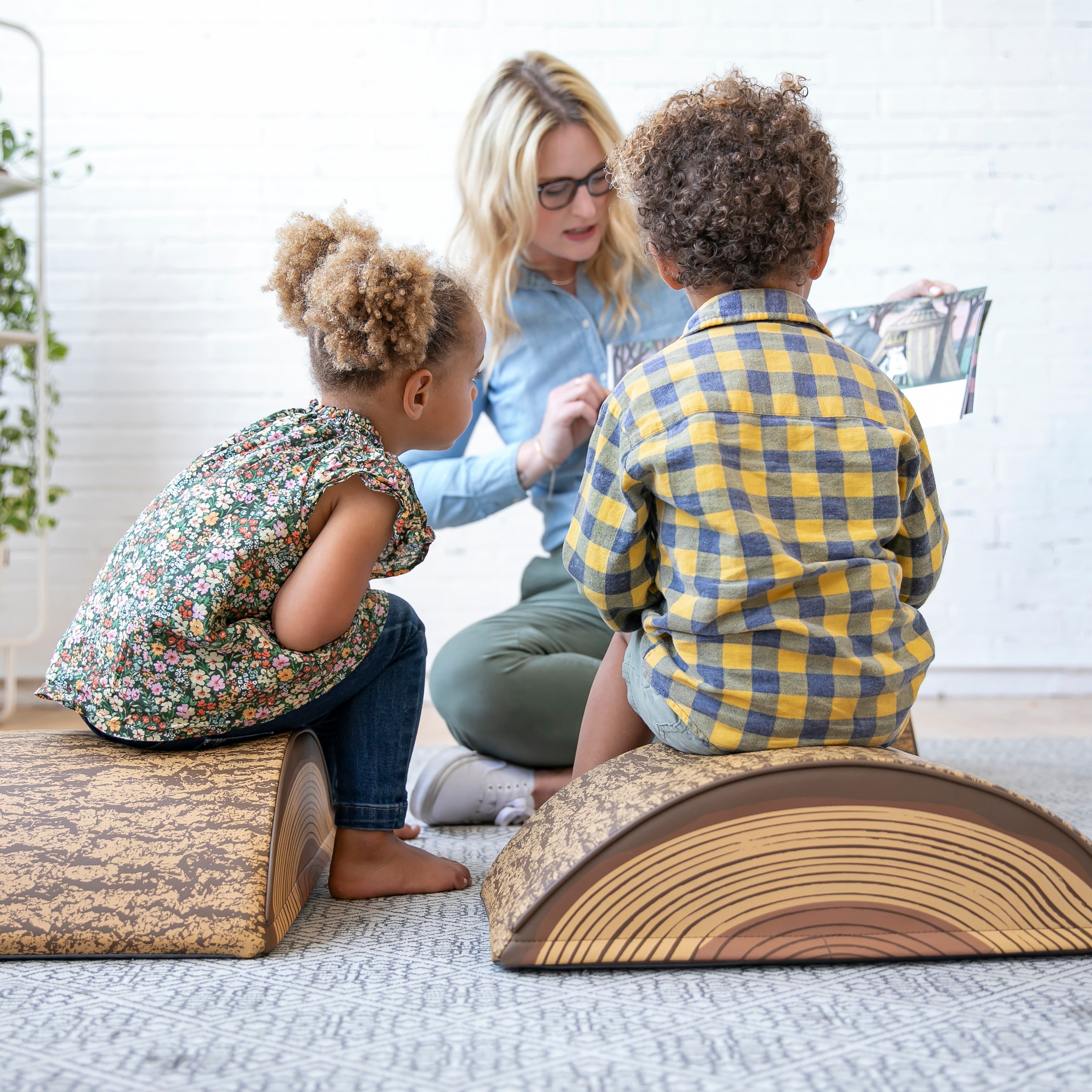 Tree Log Climber Playset, Indoor Toddler Foam Obstacle Course, 3-Piece