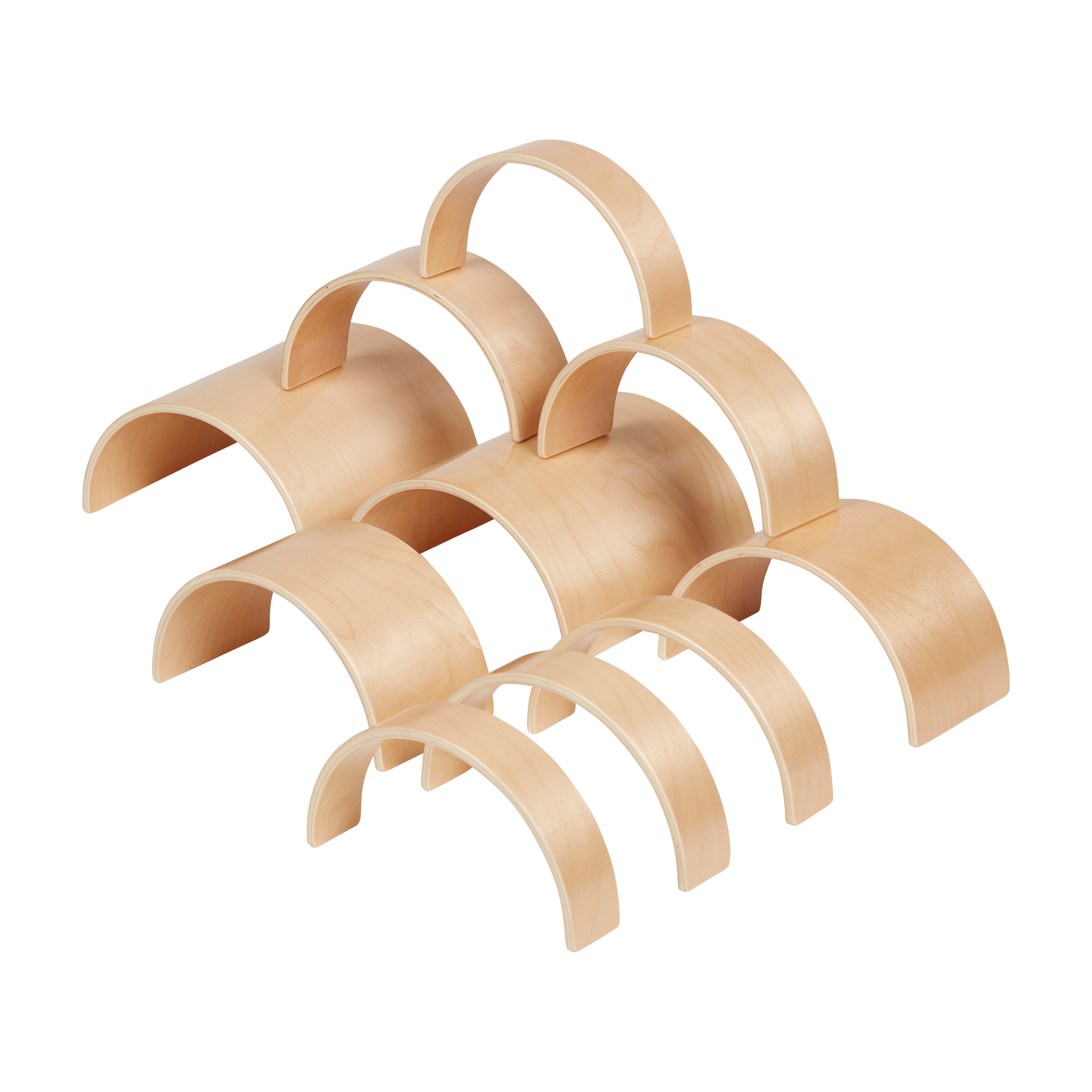 Wooden Tunnels and Arches, 10 Piece Set