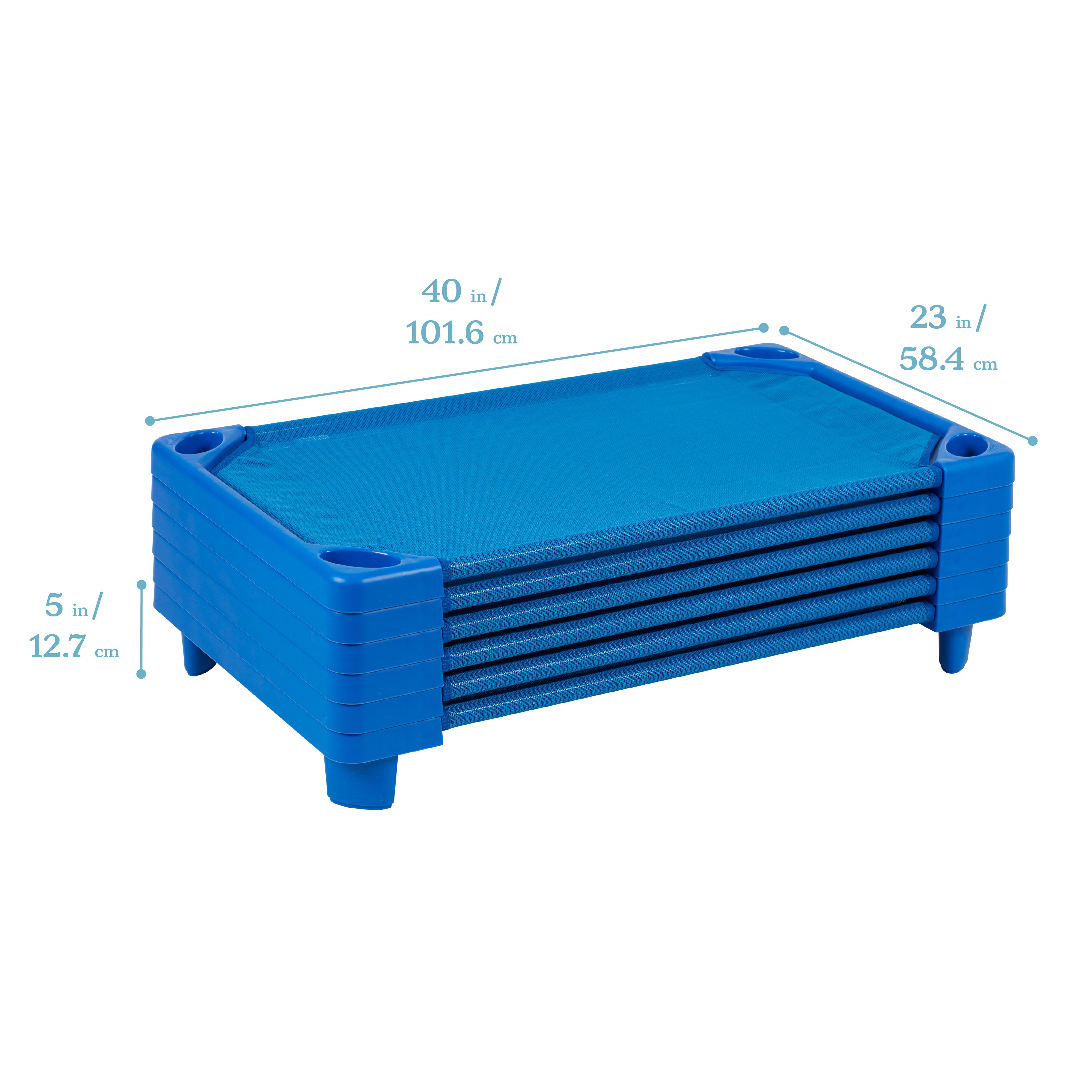 Streamline Toddler Cot, Ready-to-Assemble, 6-Pack - Blue