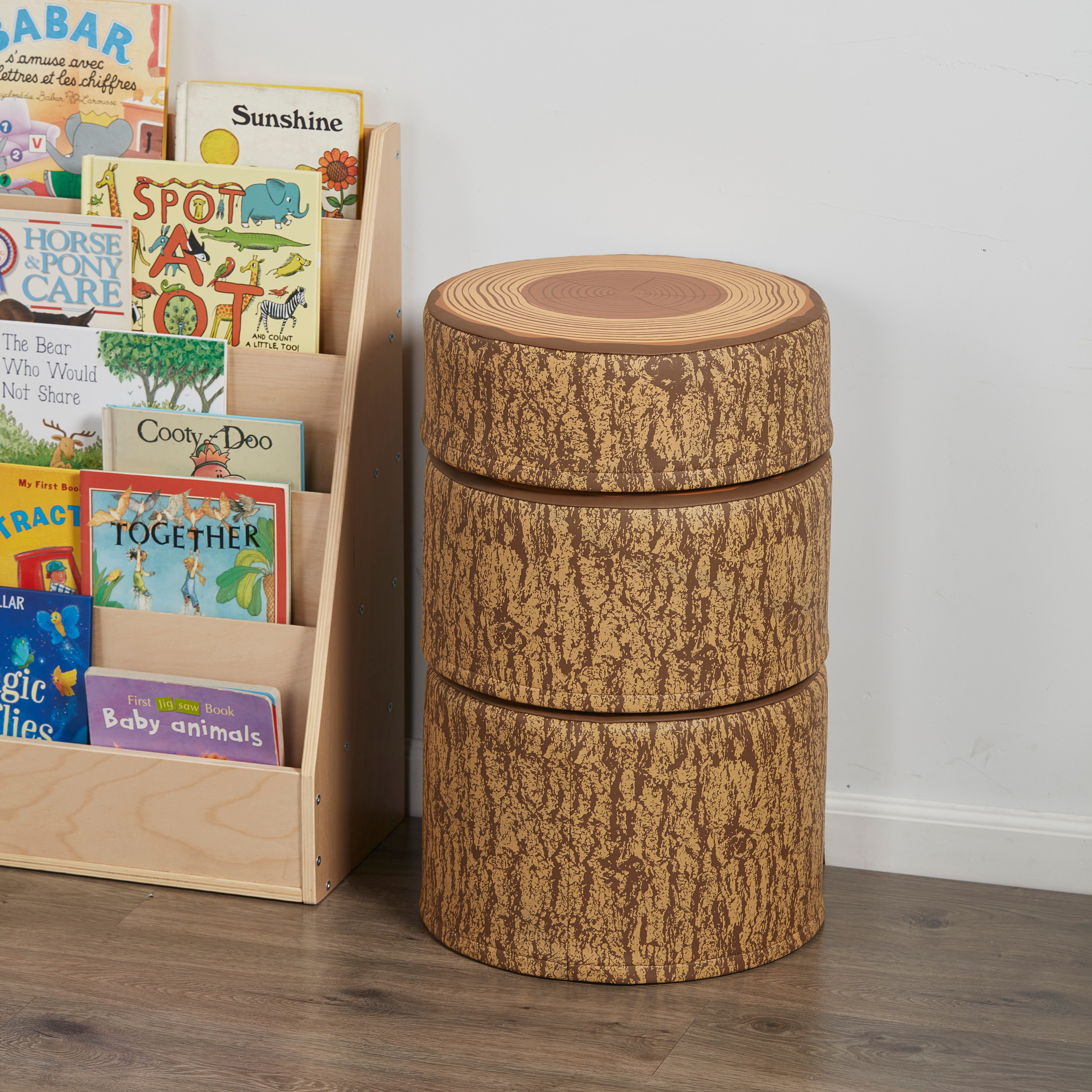 Tree Stump Stool Set, Flexible Seating, Chocolate, 3-Piece