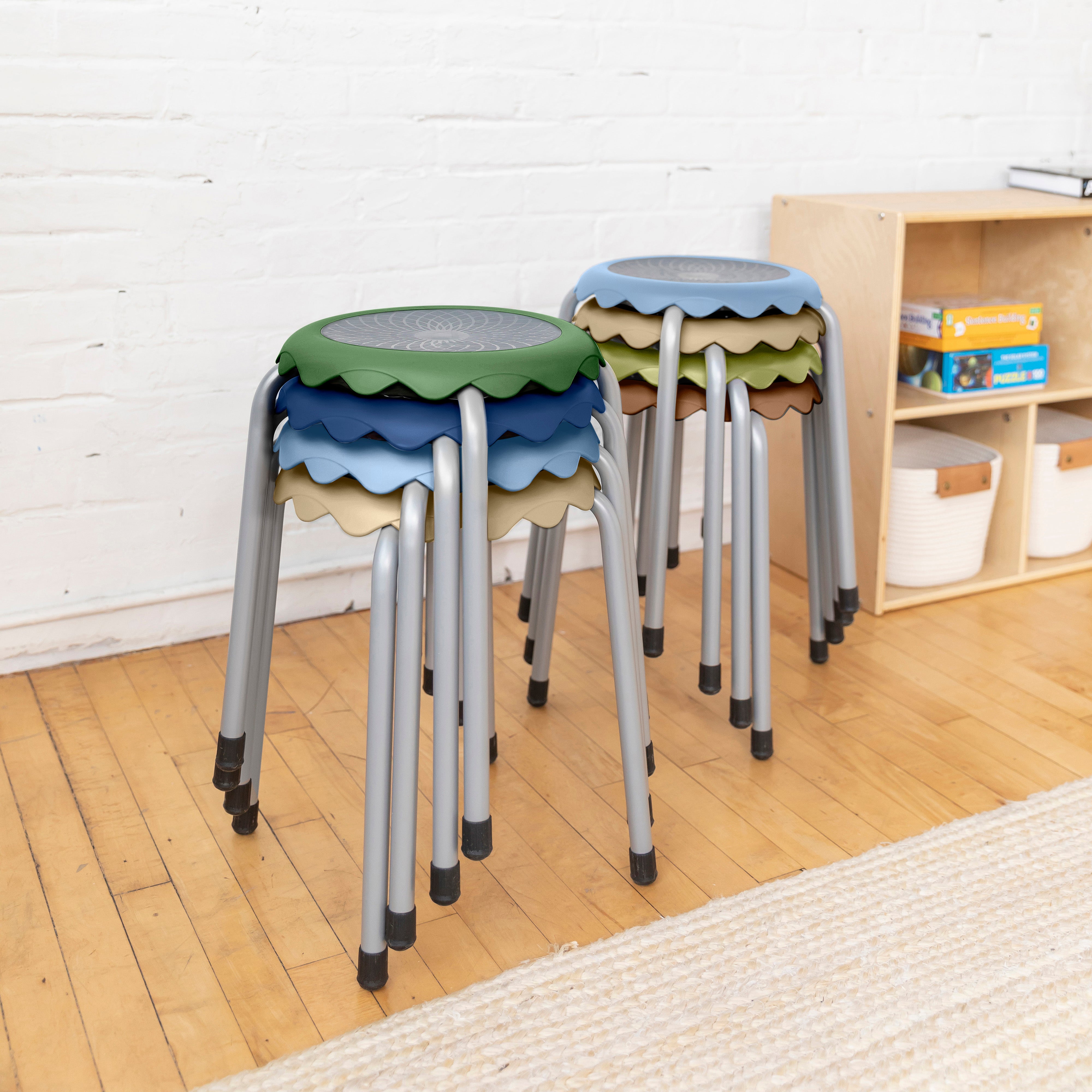 Daisy Stackable Stool Set, Flexible Seating, 8-Piece