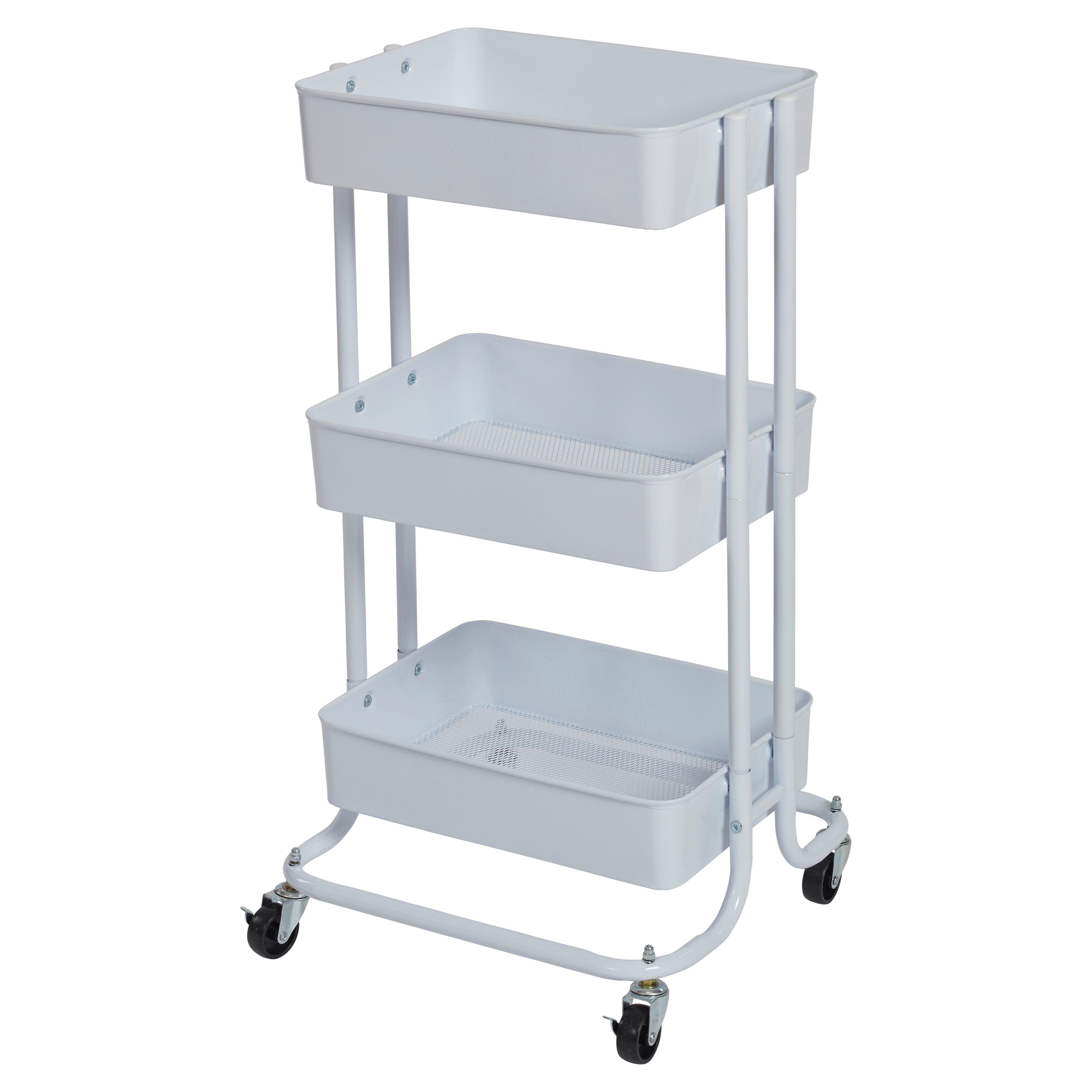 3-Tier Rolling Metal Storage Organizer - Mobile Utility Rolling outlet Storage Cart