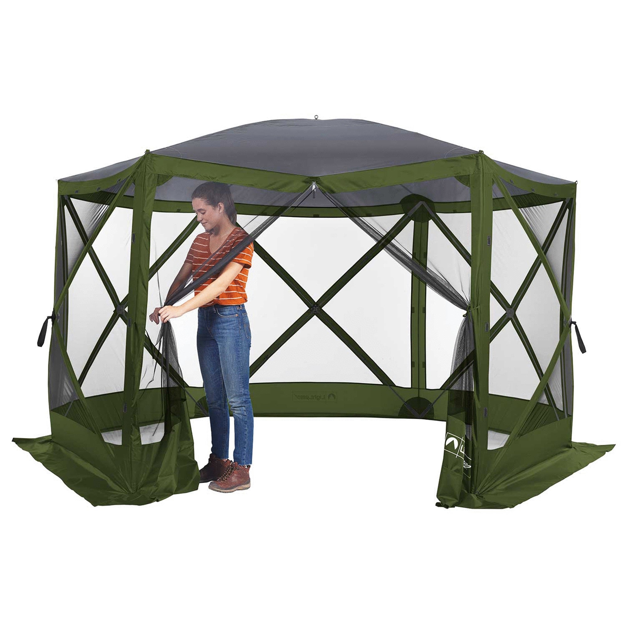 Pop-Up 6-Sided Screen Shelter, Camping Gazebo