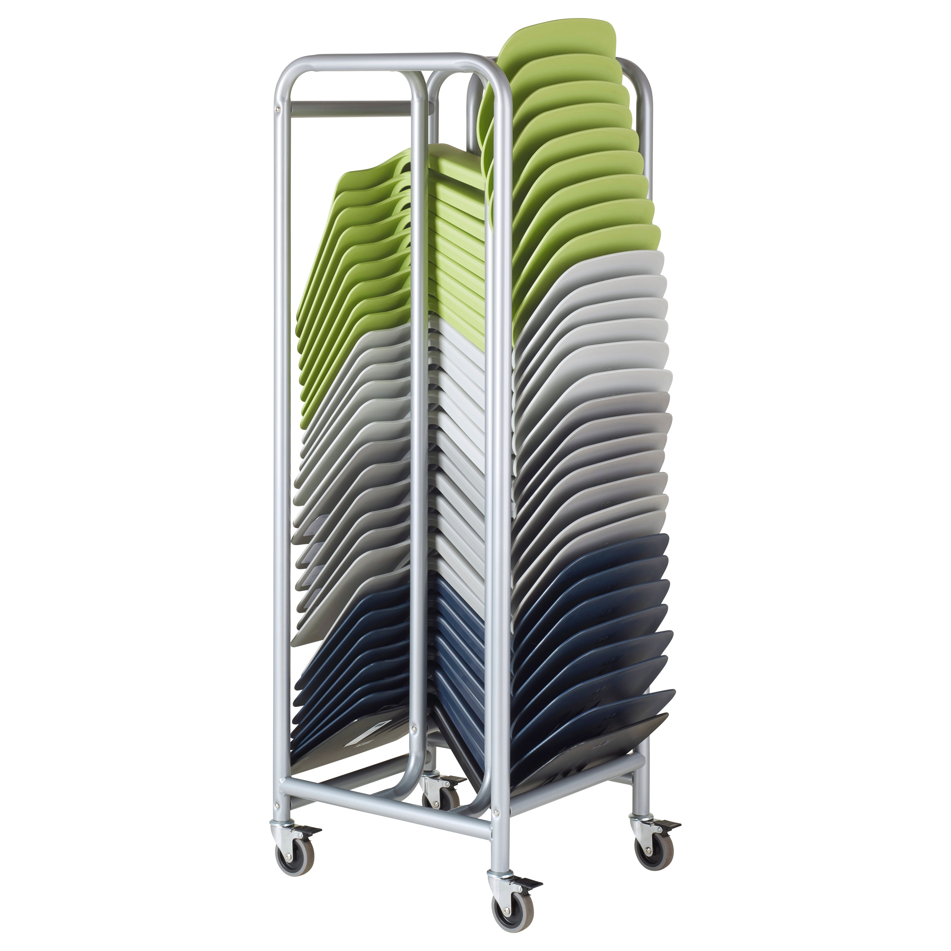 The Surf Storage Rack, Stores 30 Portable Lap Desks, Cart with Rolling and Locking Casters