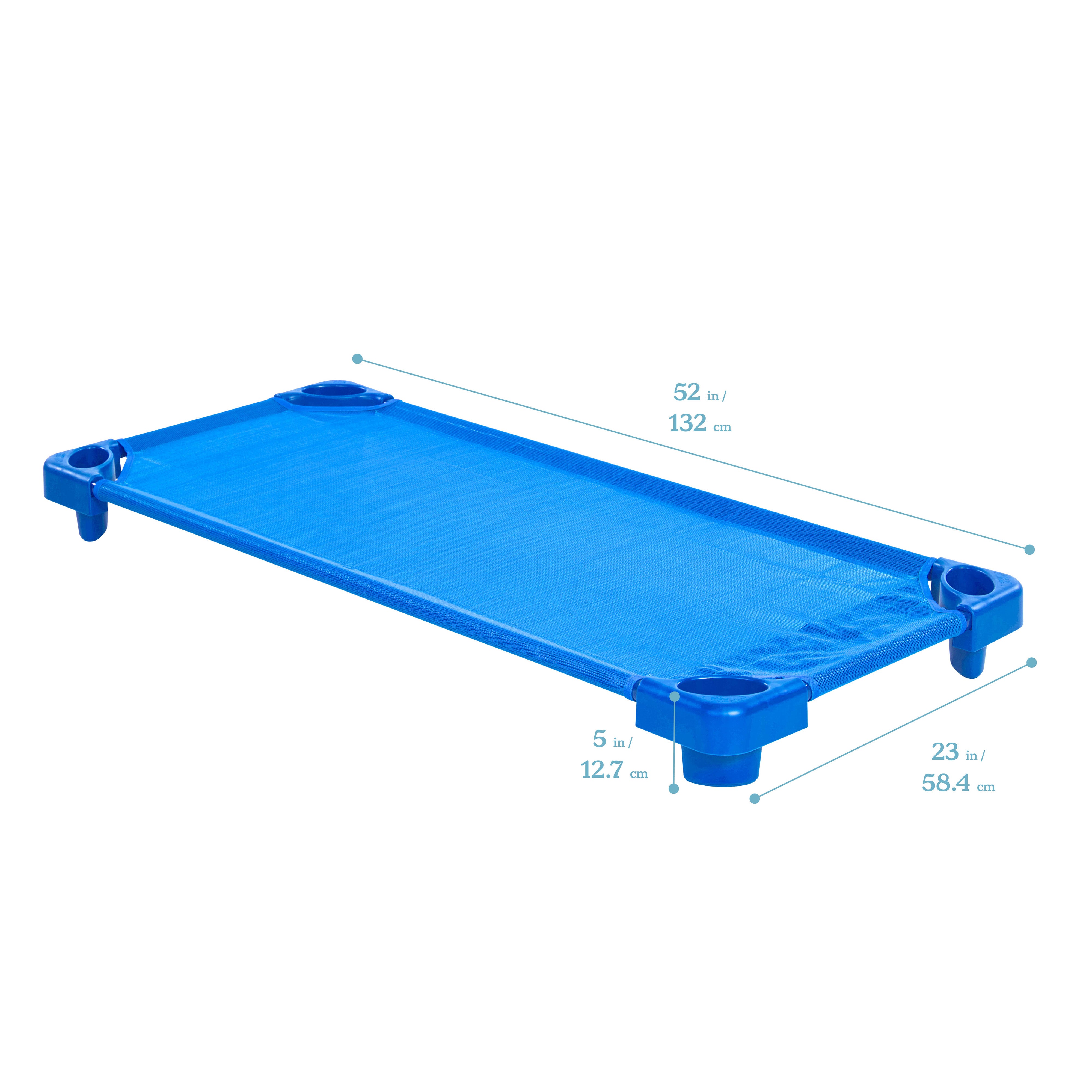 Stackable Kiddie Cot Standard Size Assembled 5 Pack Blue