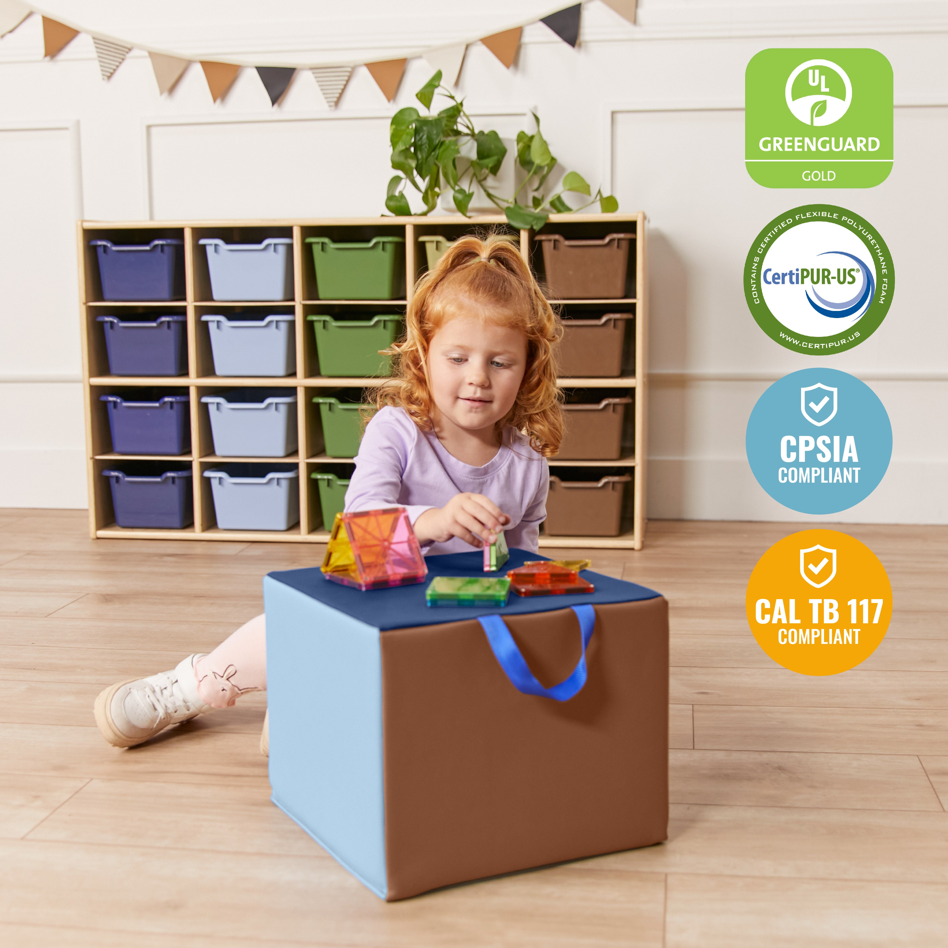 SoftZone Children's Cozy Cubes, Flexible Seating, 4-Pack