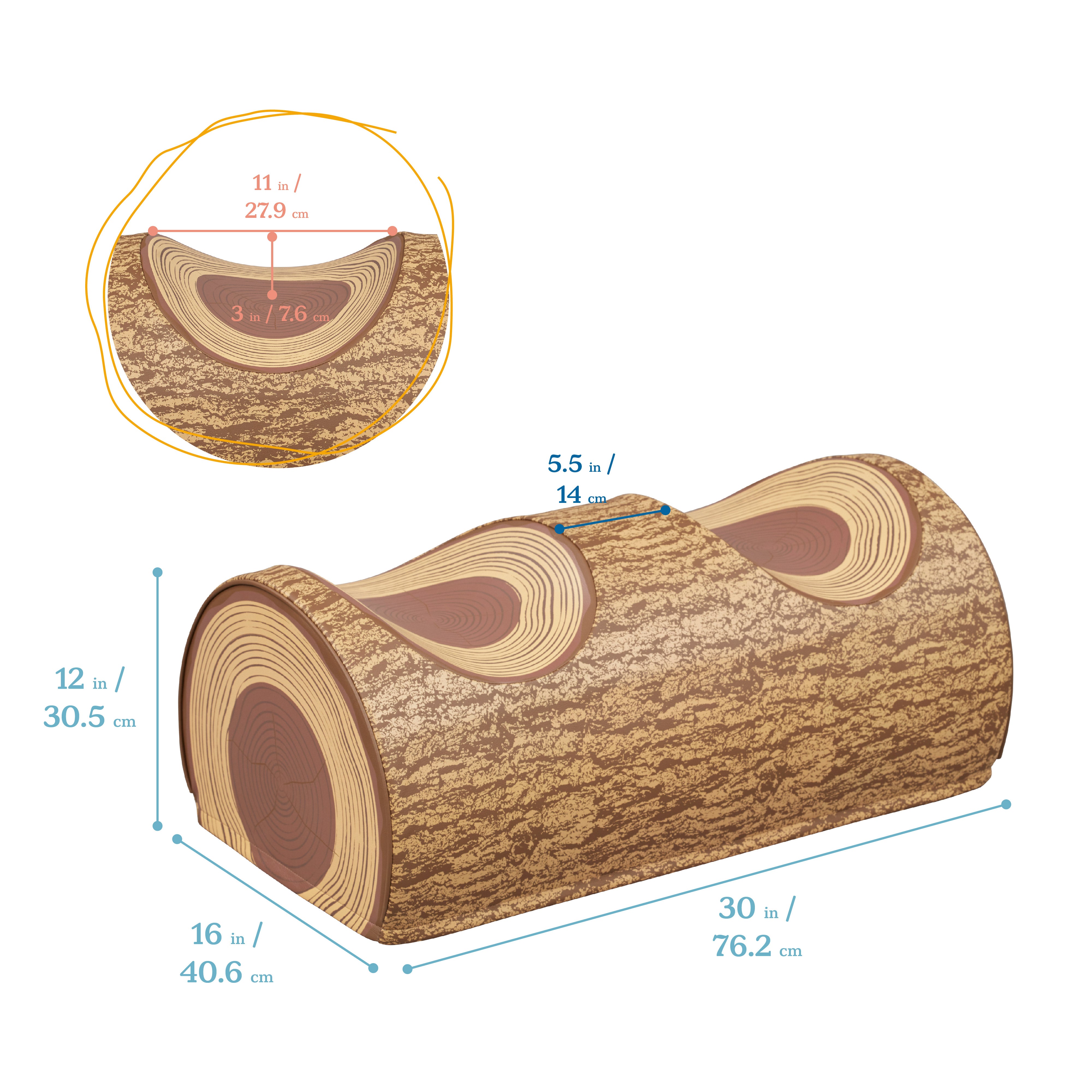 Tree Log Half Saddle Seat, 12in, Beginner Playset