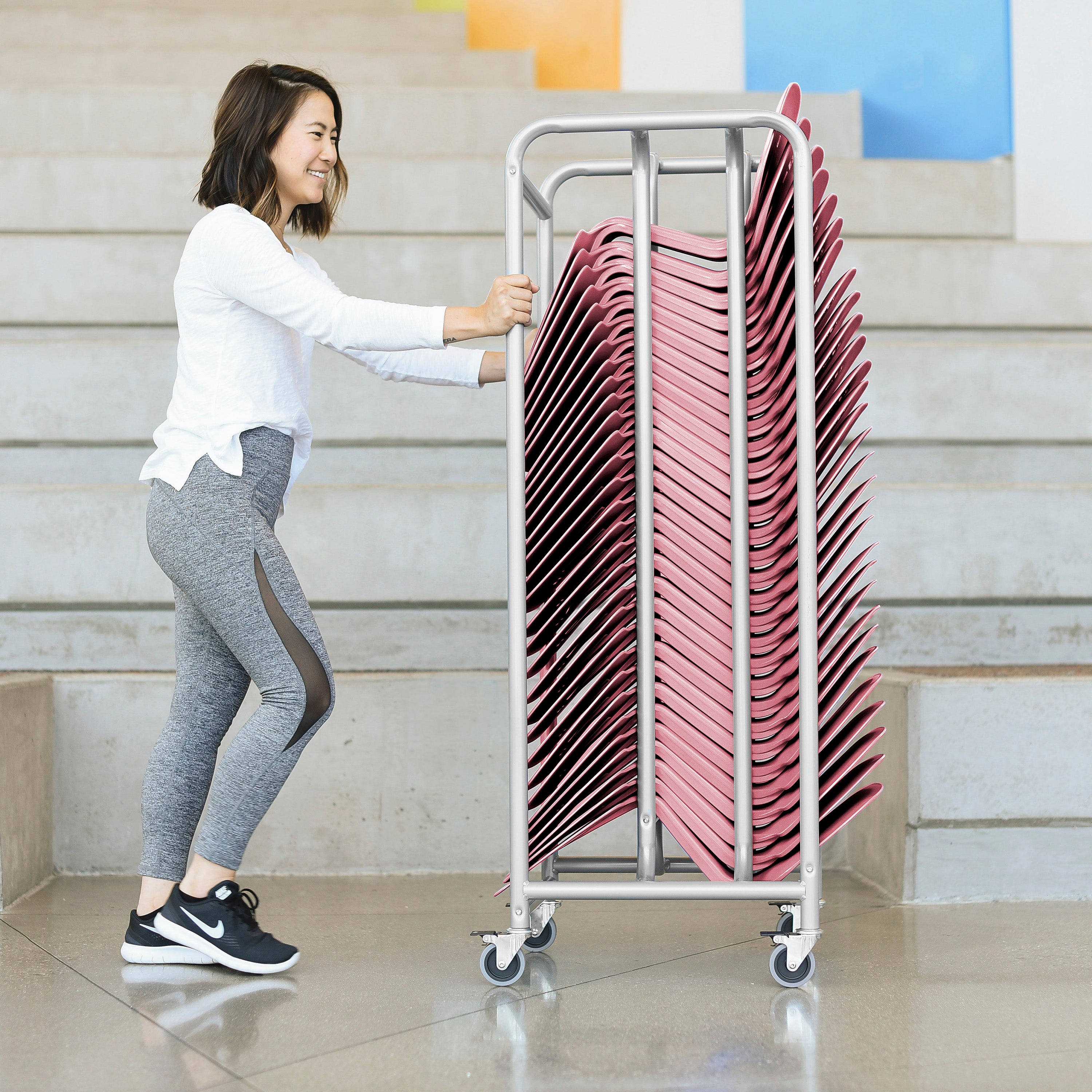 The Surf Mobile Storage Rack with 30 Surf Portable Desks Package, Classroom Flexible Seating