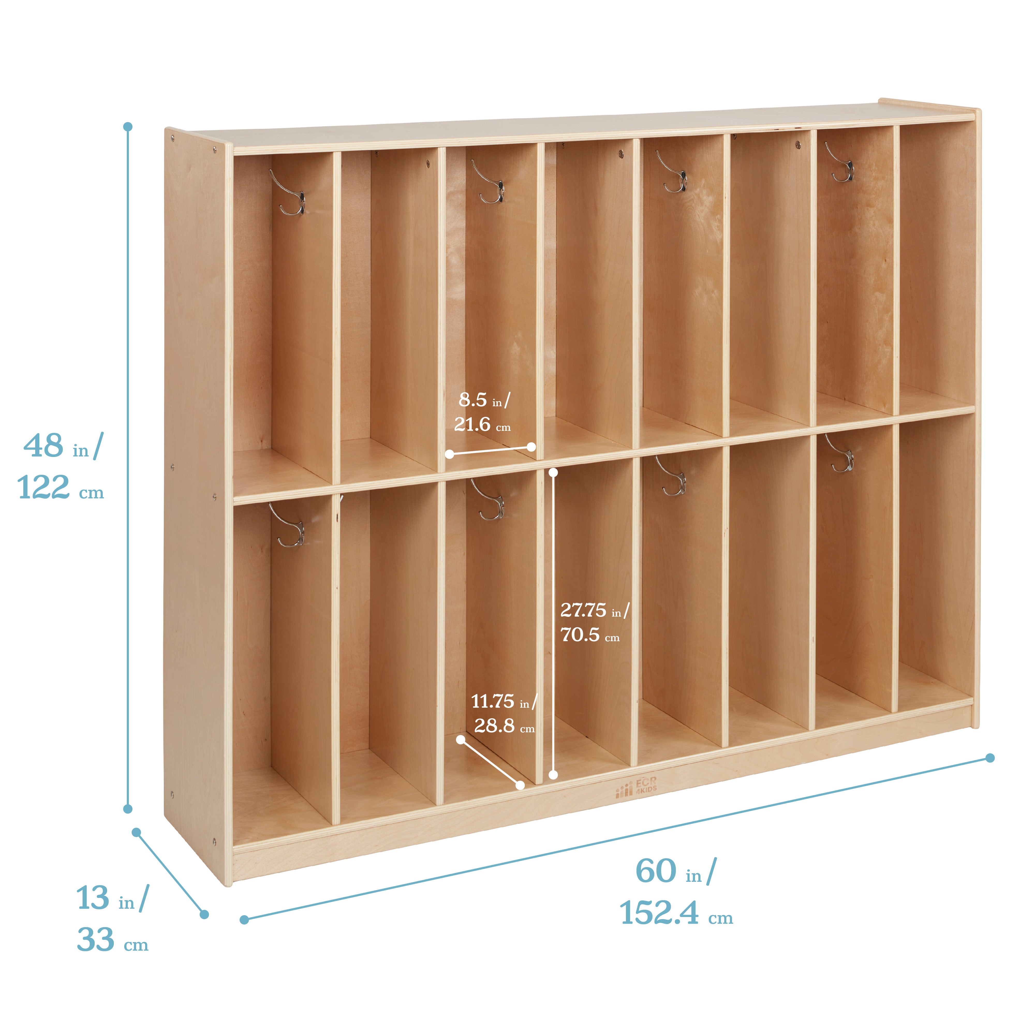 16-Section Coat Locker, Classroom Furniture