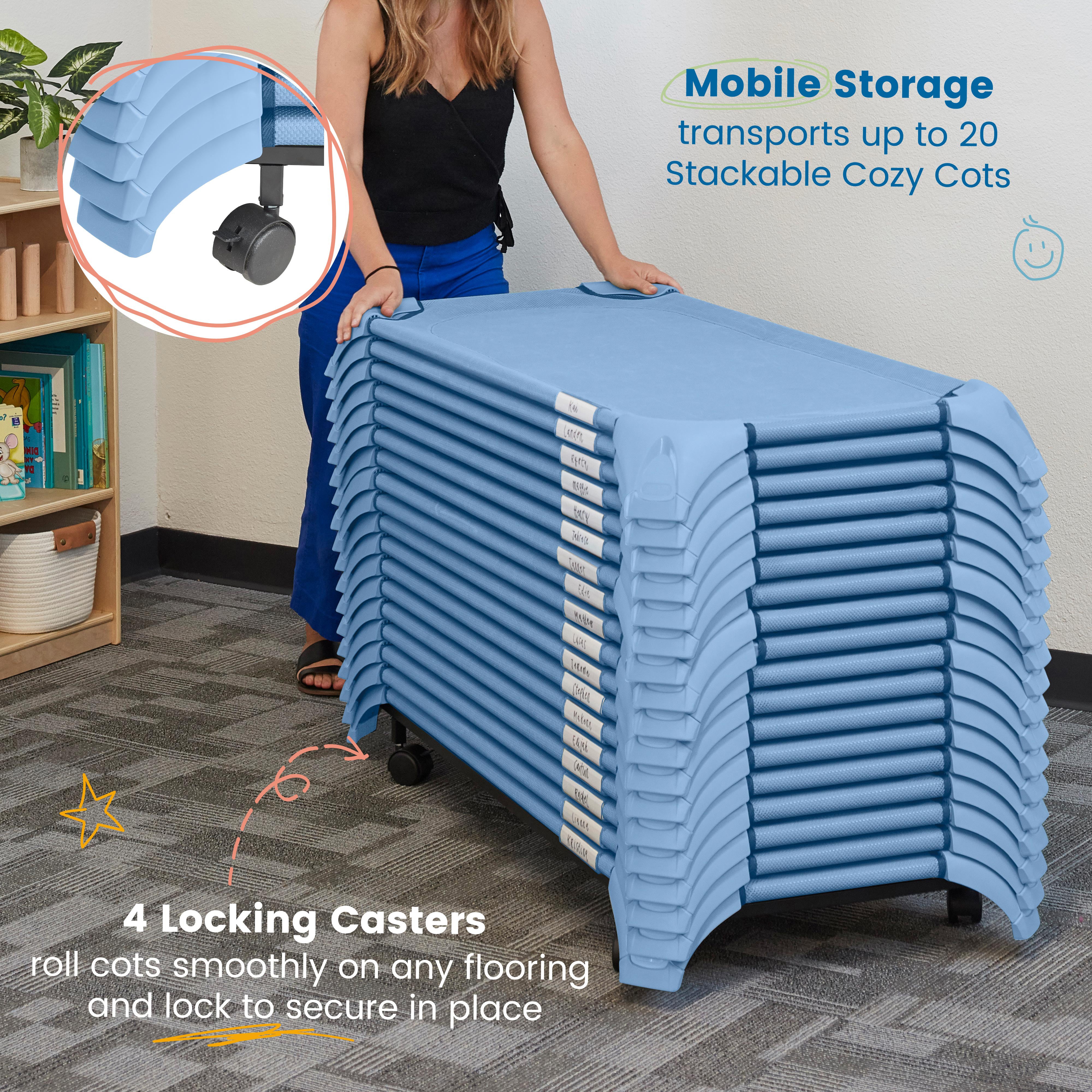 Cozy Cot Trolley with 6 Stackable Cozy Cots with Storage