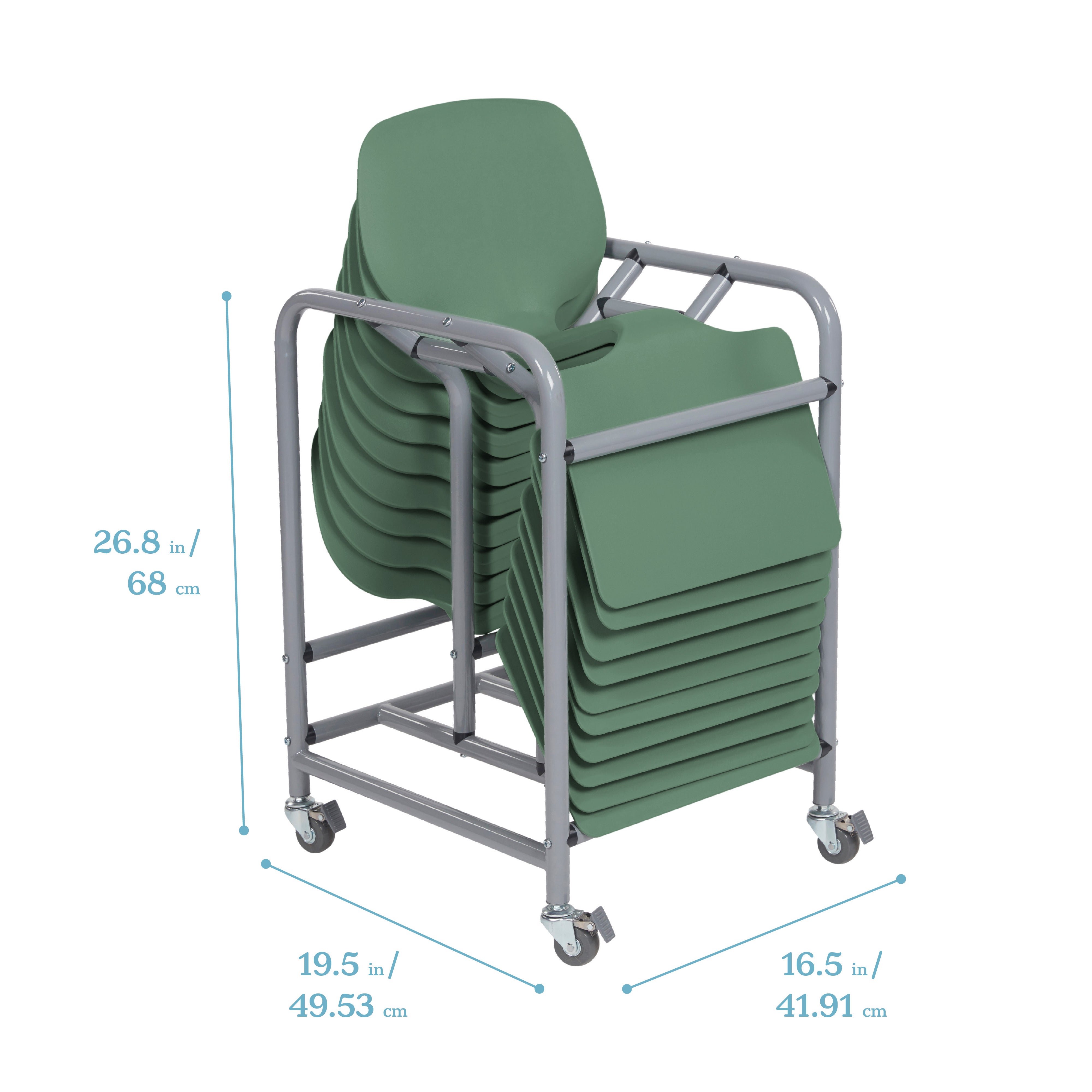 The Surf Mobile Storage Rack with 10 Surf Portable Desks Package, Classroom Flexible Seating