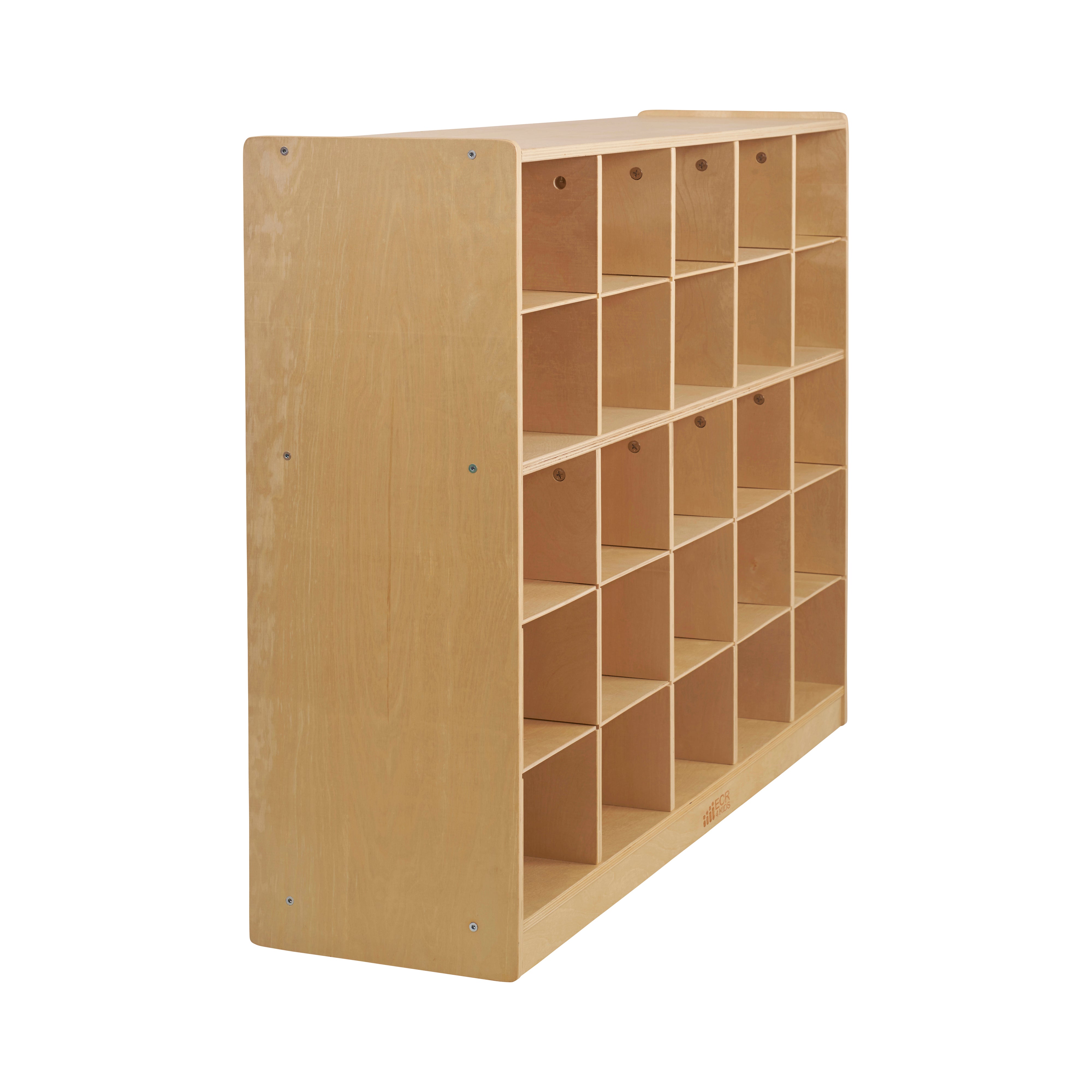 25 Cubby Storage Cabinet, Eco-Friendly Birch Plywood Storage with 25 Tray Slots