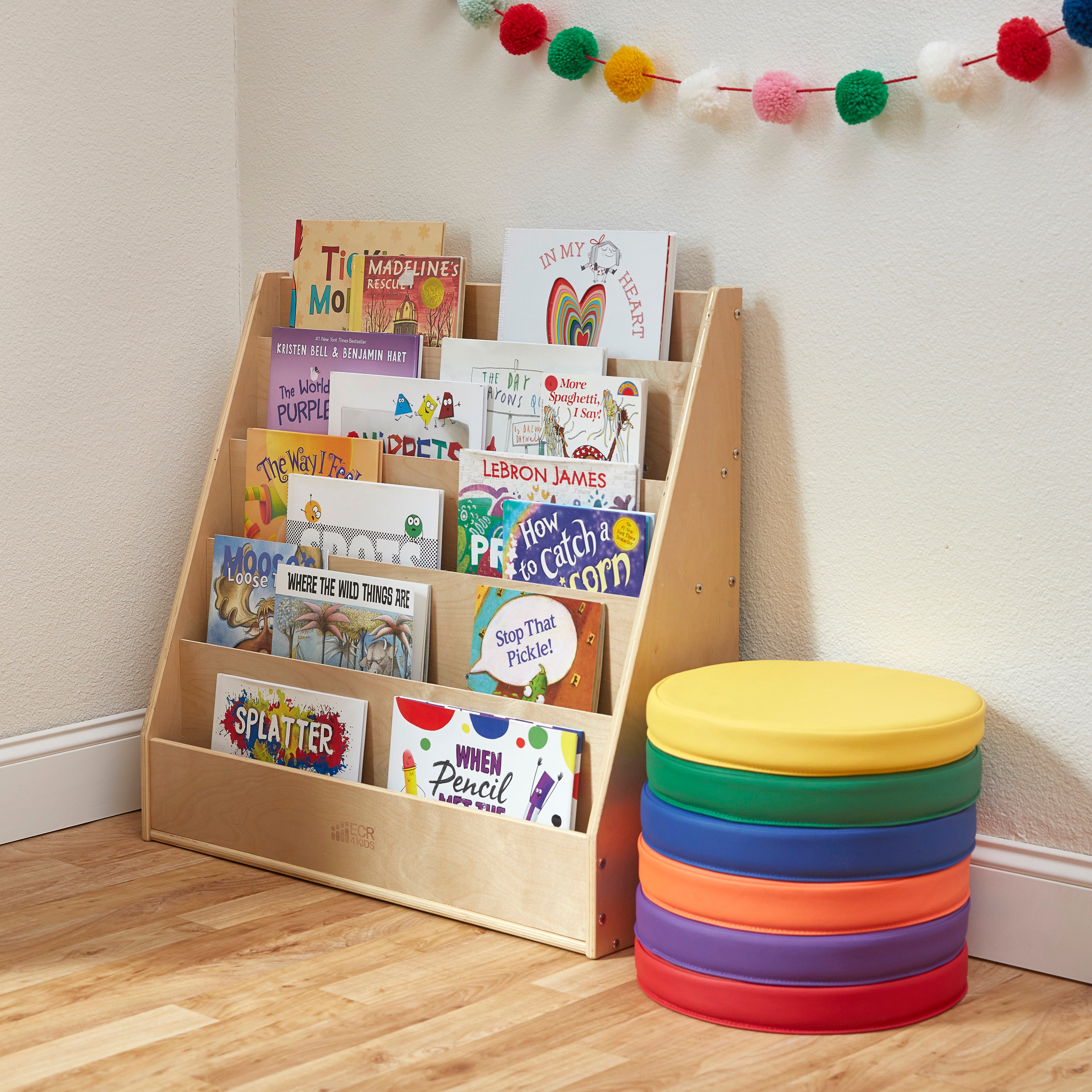 ECR4Kids Single-Sided Book Display, shops Classroom Bookshelf, Natural (S2)